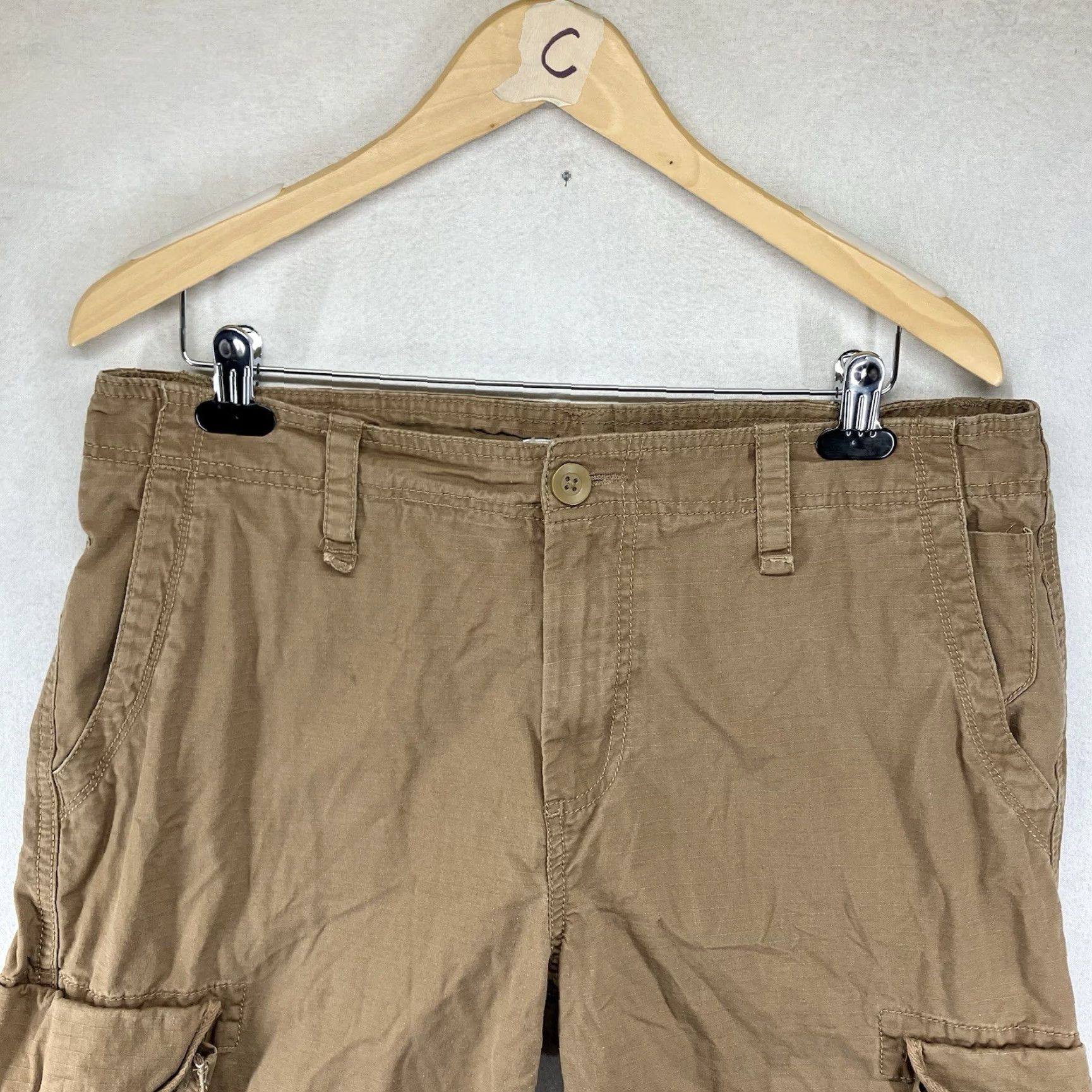 Vintage Urban Pipeline Men's Cargo Shorts Brown 34 Relaxed Fit Lightweight Outdoor 14" Inseam Size US 34 / EU 50 - 4 Thumbnail