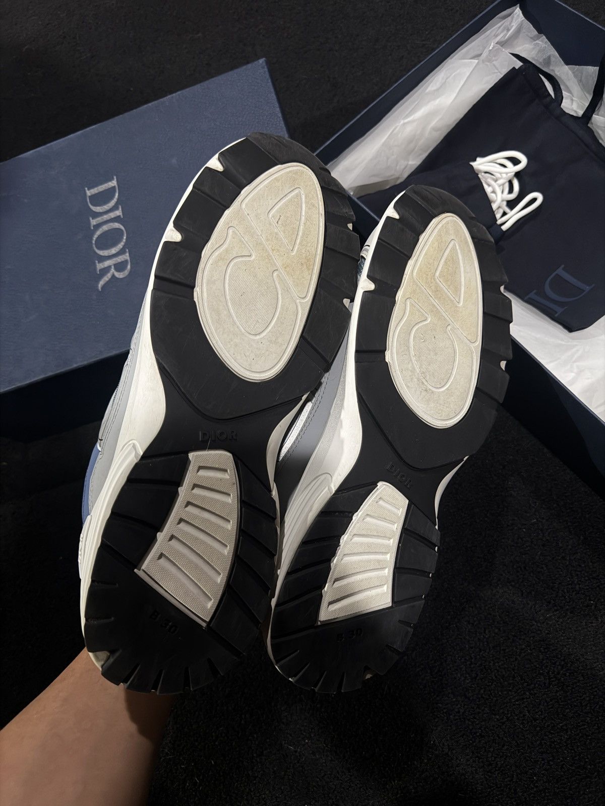 Dior Dior B30 grey/blue sneakers size 13-14M Size US 14 / EU 47 - 5 Thumbnail