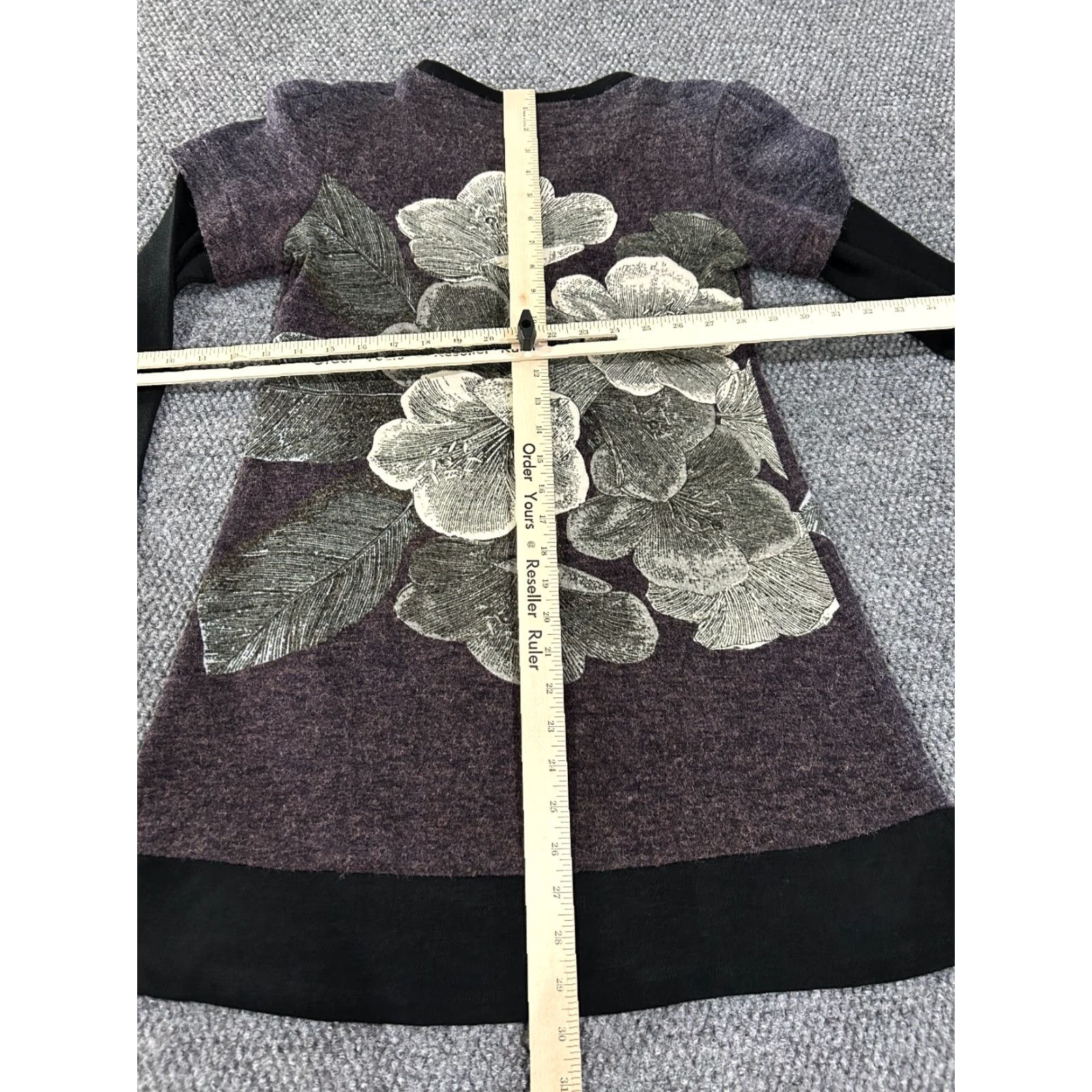 Vintage Madame A-Line Dress Womens M Short Black Floral Knit Stretch Puff Sleeve Crochet Crew Neck Pullover Casual Summer Spring Moderate Condition Good Size M / US 6-8 / IT 42-44 - 6 Thumbnail