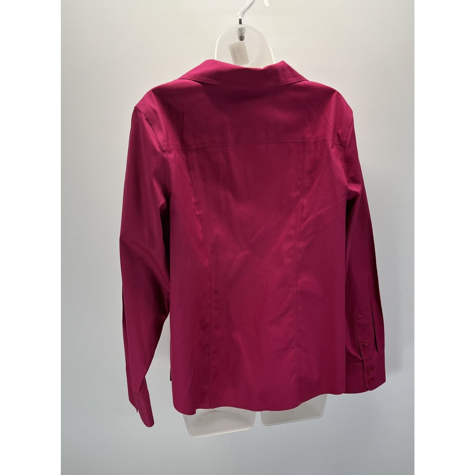 Chicos Chico's Non-Iron Shirt Sz 2 Magenta Button Front Longsleeve Size XS / US 0-2 / IT 36-38 - 4 Thumbnail