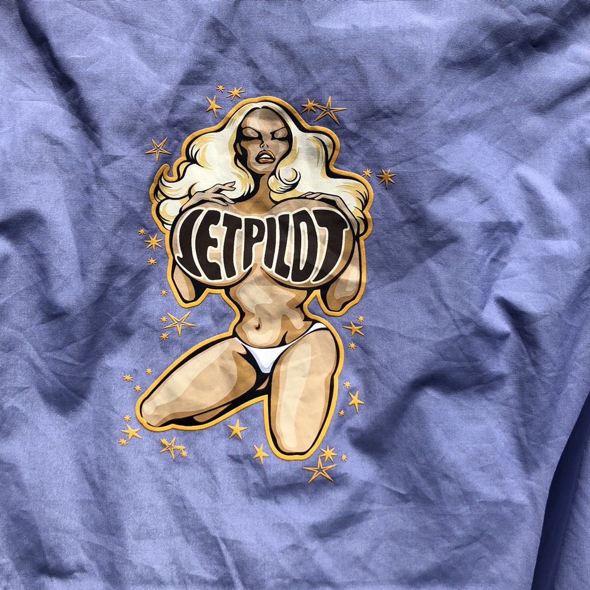 Image of Vintage Jetpilot “Who’S Your Daddy” Button Up in Blue, Men's (Size 38)