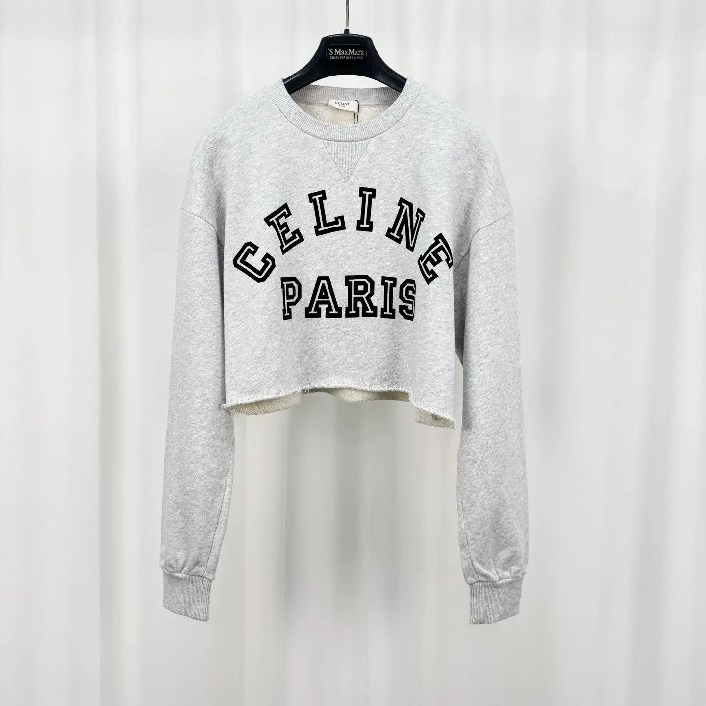 Celine celine short letter print crop sweatshirt Size S / US 4 / IT 40 - 1 Thumbnail