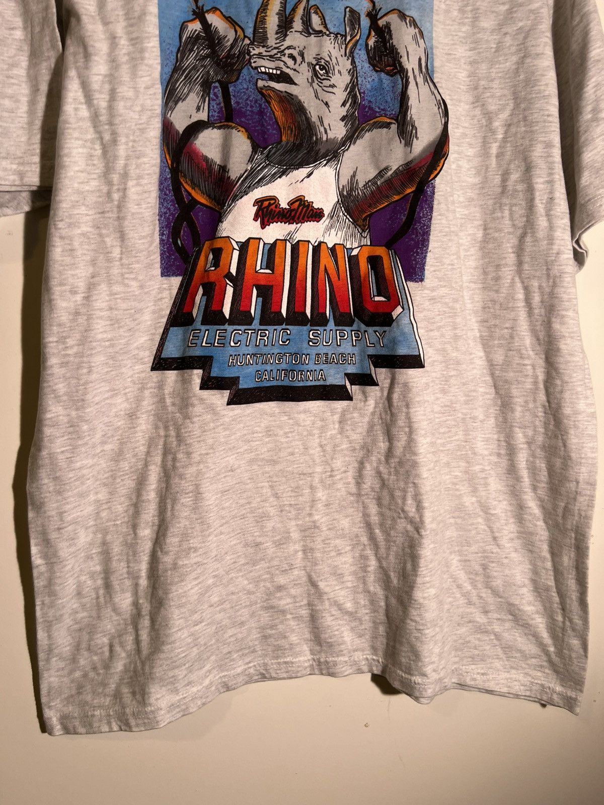 Vintage 90’s VTG Vintage Rhino Electric Supply Retro Streetwear Tee Size US L / EU 52-54 / 3 - 4 Thumbnail