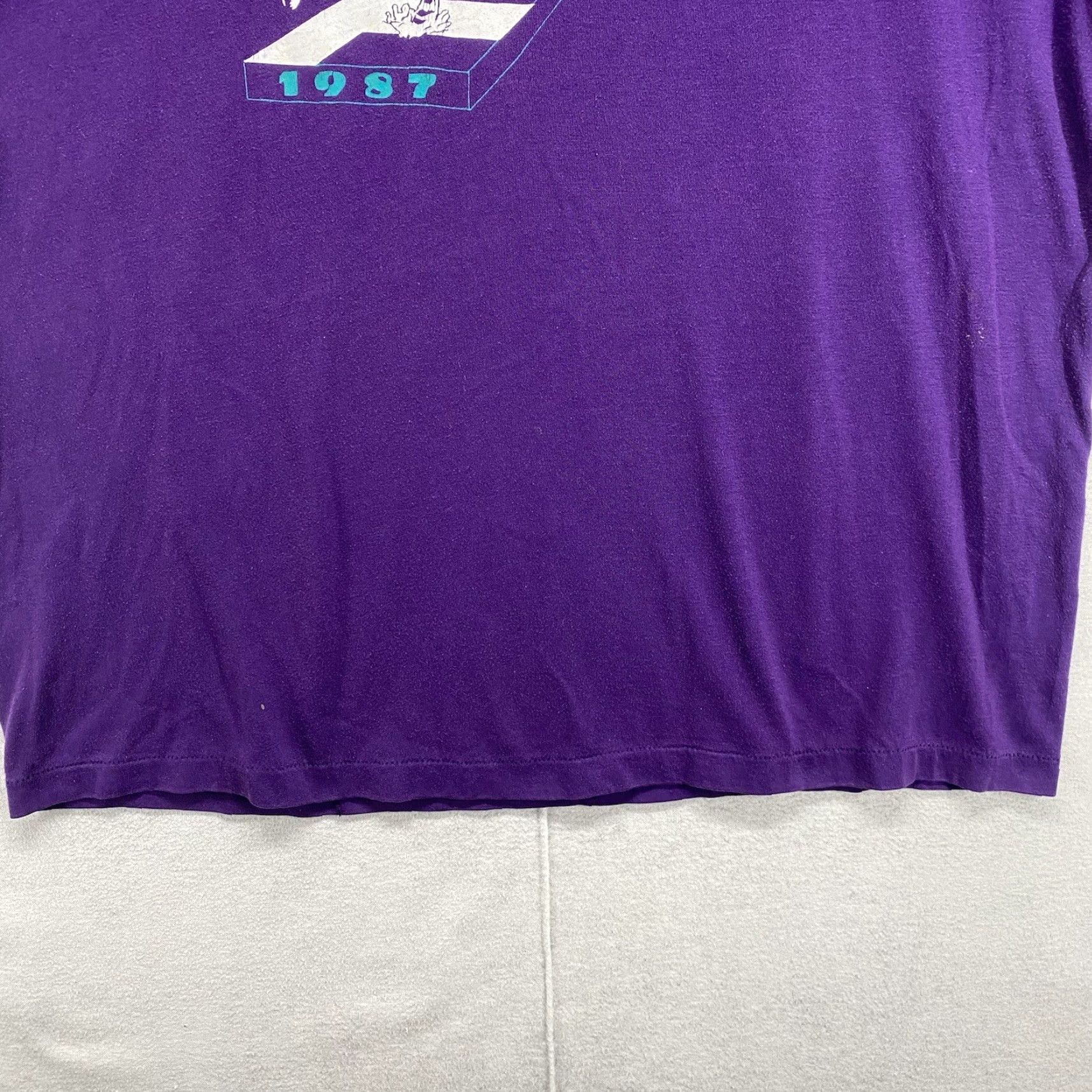 Hanes VINTAGE Hanes Horse Racing T-Shirt Purple 1980s Unisex Medium Short Sleeve Graphic Tee US Sportswear Size US M / EU 48-50 / 2 - 6 Thumbnail