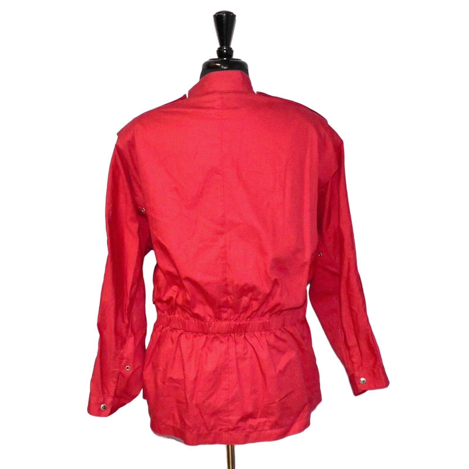 Mario Valentino MARIO VALENTINO Red Waterproof Cotton Snap Front Jacket 48 Size XL / US 12-14 / IT 48-50 - 4 Thumbnail