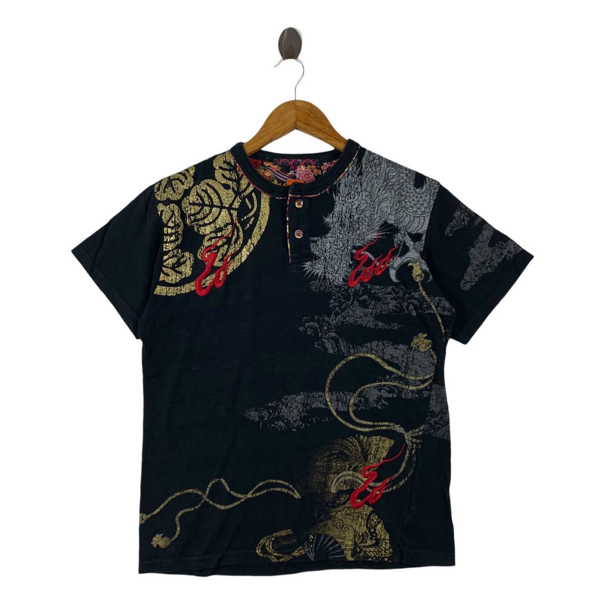 Japanese Brand SUKAJAN japanese culture dragon design tee Size US M / EU 48-50 / 2 - 1 Thumbnail