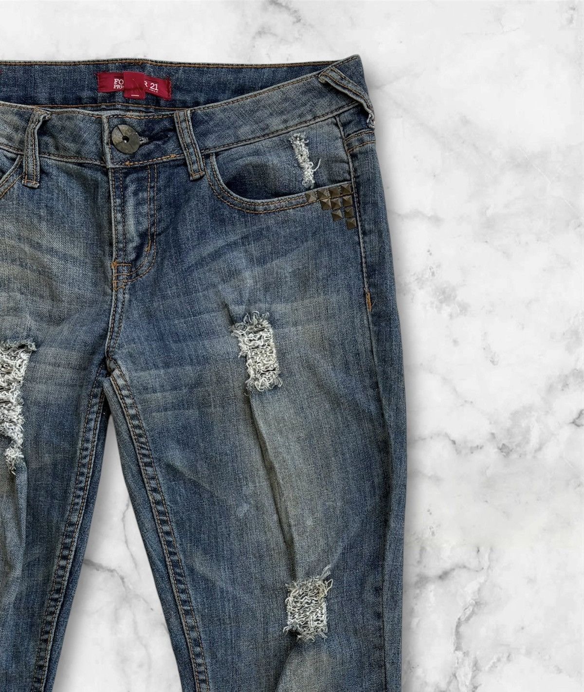 Forever 21 Forever 21 Streetwear Skinny Distressed Denim Pant Size US 32 / EU 48 - 5 Thumbnail