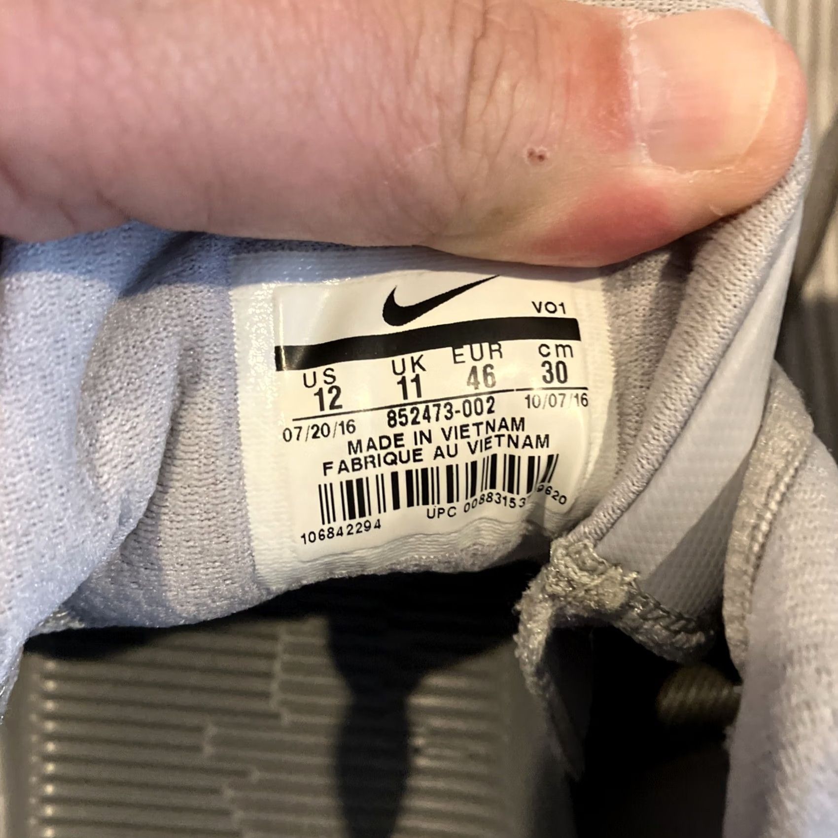 Nike Nike Kobe Mamba Instinct Sneaker 2016 Pure Platinum Gray Men's Size 12 852473-002 Size US 11 / EU 44 - 5 Thumbnail