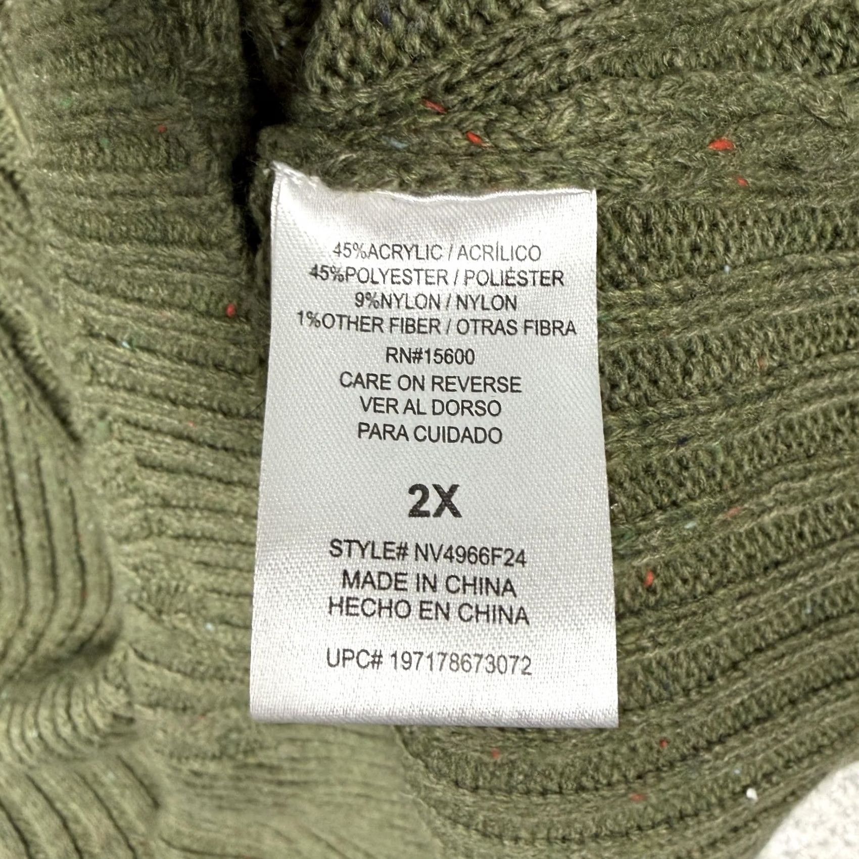 Vintage VINTAGE Napa Valley Womens 2X Plus Green Cable Knit Sweater Boat Neck Pullover Cozy Fall Layering Women’s 2X Green Cable Knit Pullover Size XXL / US 16-18 / IT 52-54 - 6 Thumbnail