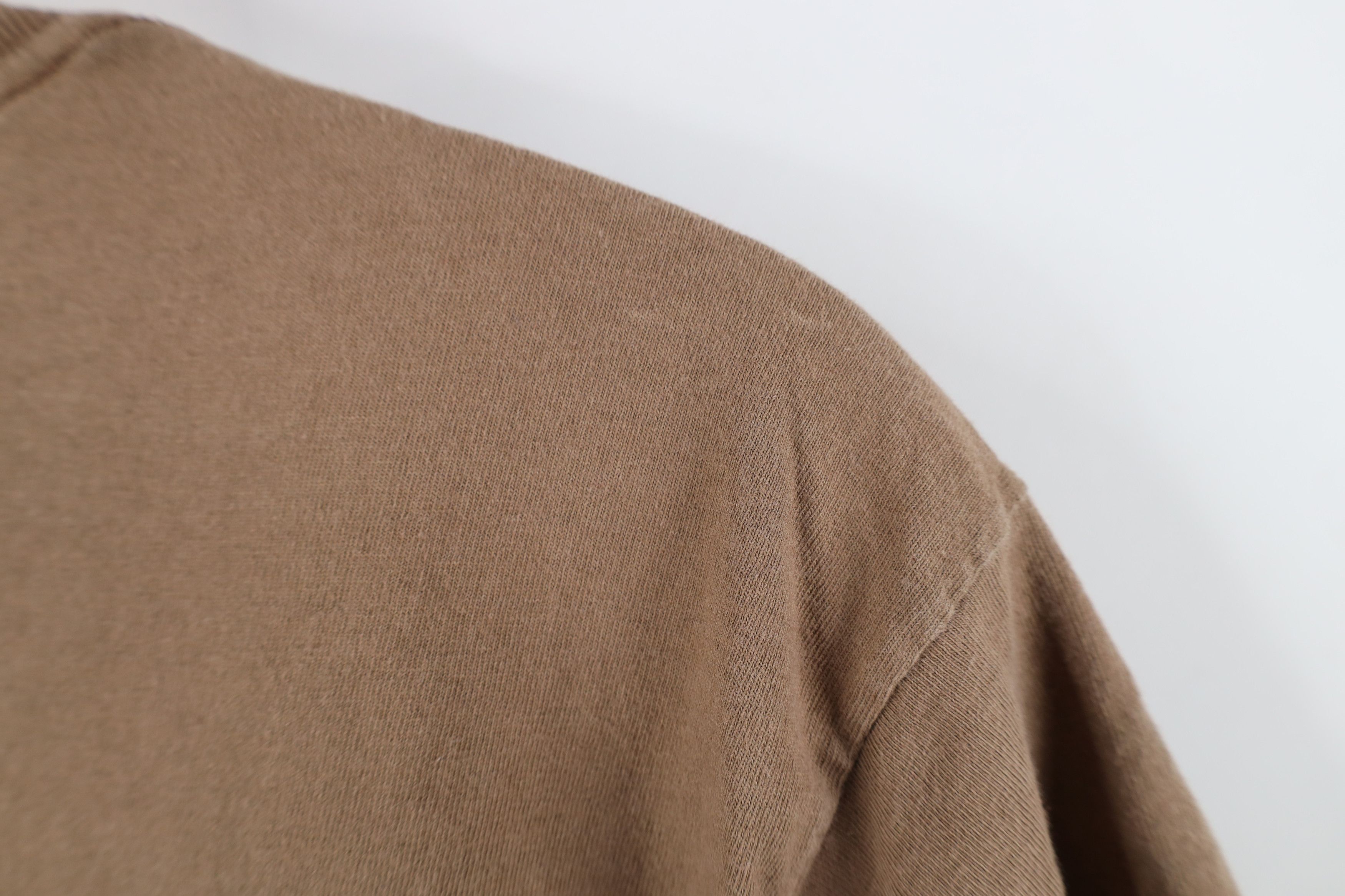 Vintage Vintage 90s Streetwear Blank Combed Cotton T-Shirt Brown USA Size US L / EU 52-54 / 3 - 12 Thumbnail