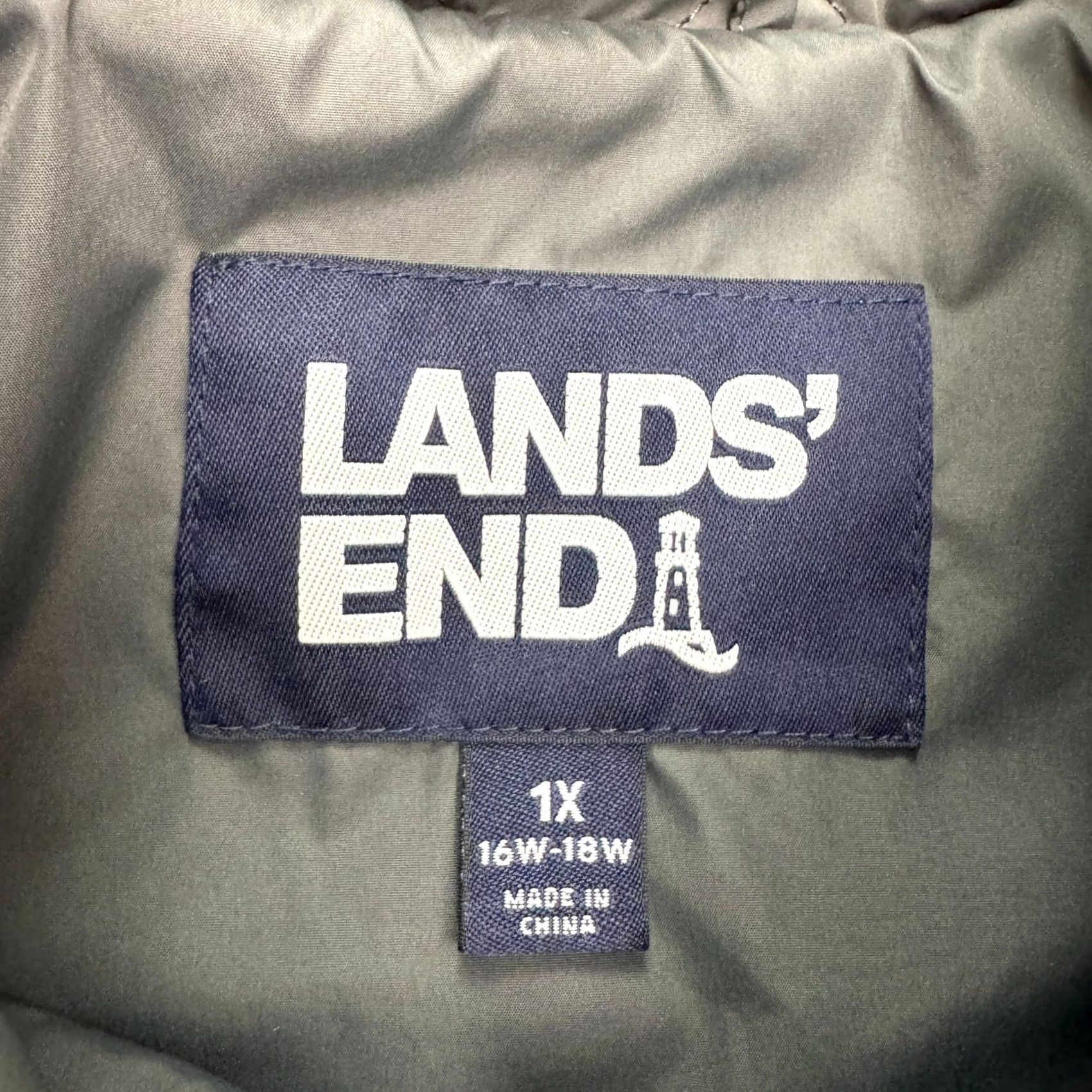 Lands' End Lands' End PrimaLoft Quilted Jacket Womens Plus 1X Dark Gray Full Zip Outdoor Size XL / US 12-14 / IT 48-50 - 5 Thumbnail
