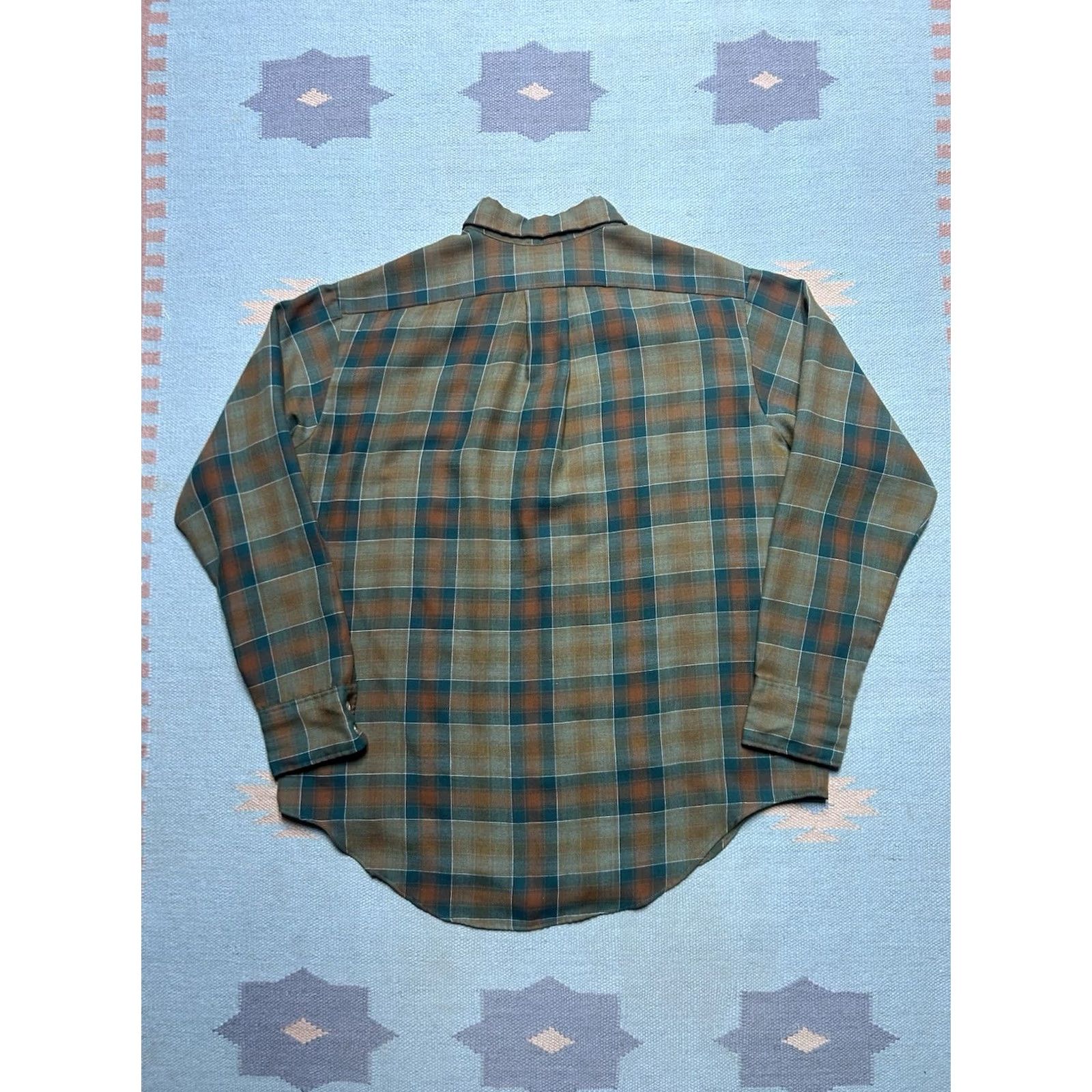 Vintage VINTAGE 1960s Long Sleeve Button Shirt Rayon Shadow Plaid Men’s XL Shirt Size US XL / EU 56 / 4 - 6 Thumbnail
