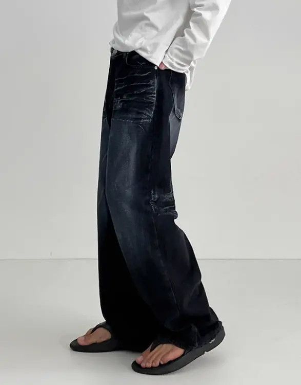 Japanese Brand Hazaki x Aoba High Street Vintage Washed Wide Leg Jeans Size US 32 / EU 48 - 5 Thumbnail