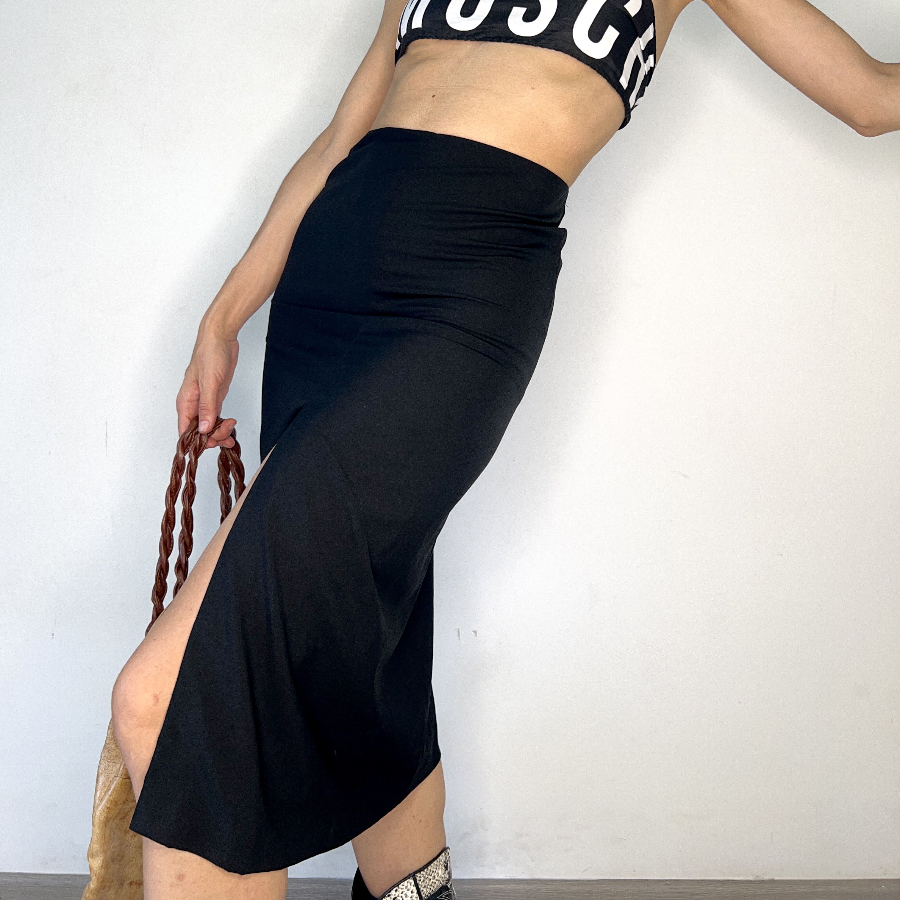Jil Sander Jil Sander black pencil high waisted slit skirt Size 27" / US 4 / IT 40 - 5 Thumbnail
