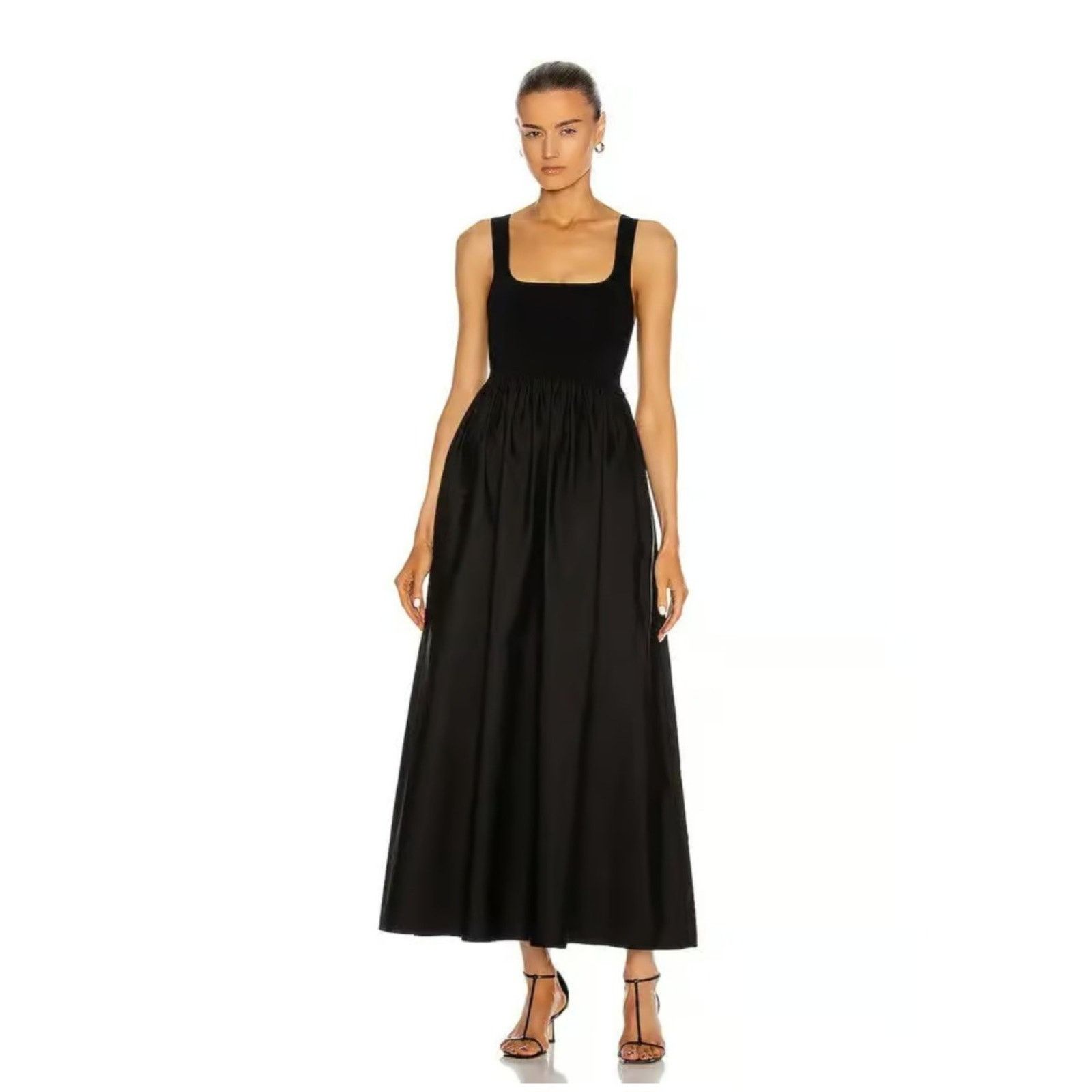 Matteau MATTEAU Knit And Cotton Maxi Black Classic Dress $620 10 Size L / US 10 / IT 46 - 1 Thumbnail