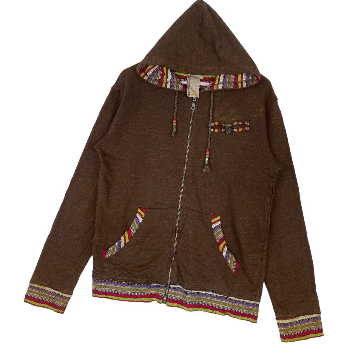 Designer × Vintage Power To The People Hoodie Sweater Brown Pullover Jumper Size US L / EU 52-54 / 3 - 3 Thumbnail