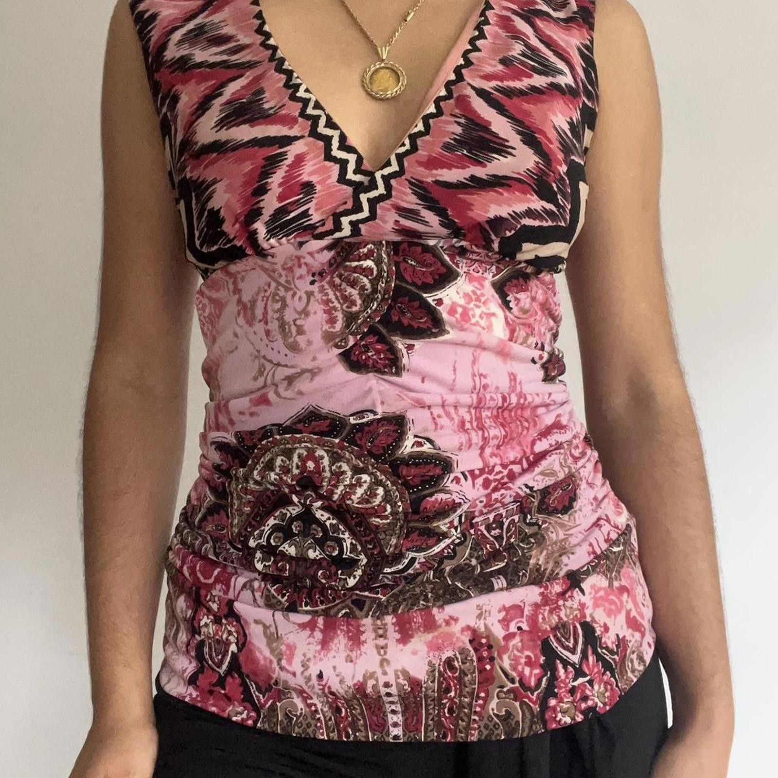 Other Pink and black paisley print top with ruffle detail #paisley Size M / US 6-8 / IT 42-44 - 1 Thumbnail