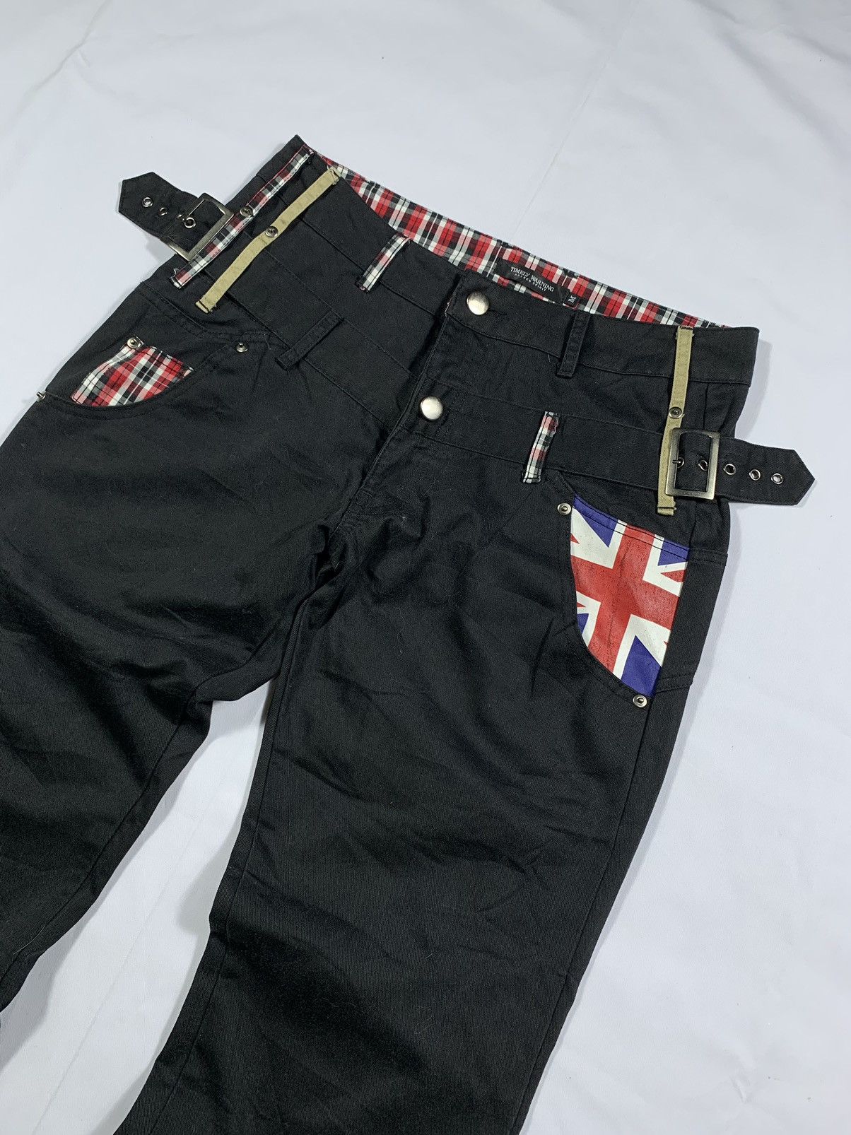 Tornado Mart British Punk doublewaist Timely Warning Gothic Punk style Size US 31 - 2 Thumbnail