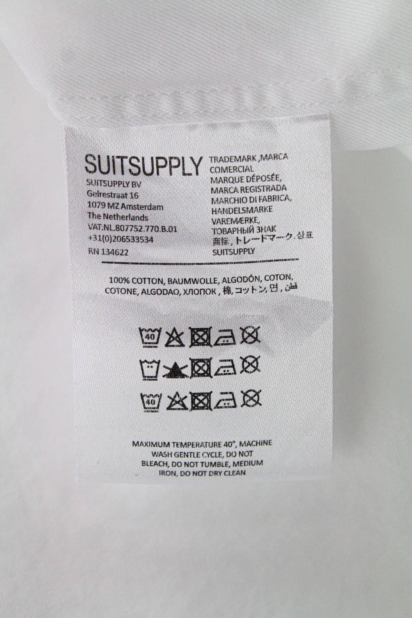 Suitsupply 43/17 Slim White Cotton Long Twill 72758 Size 42R - 6 Thumbnail