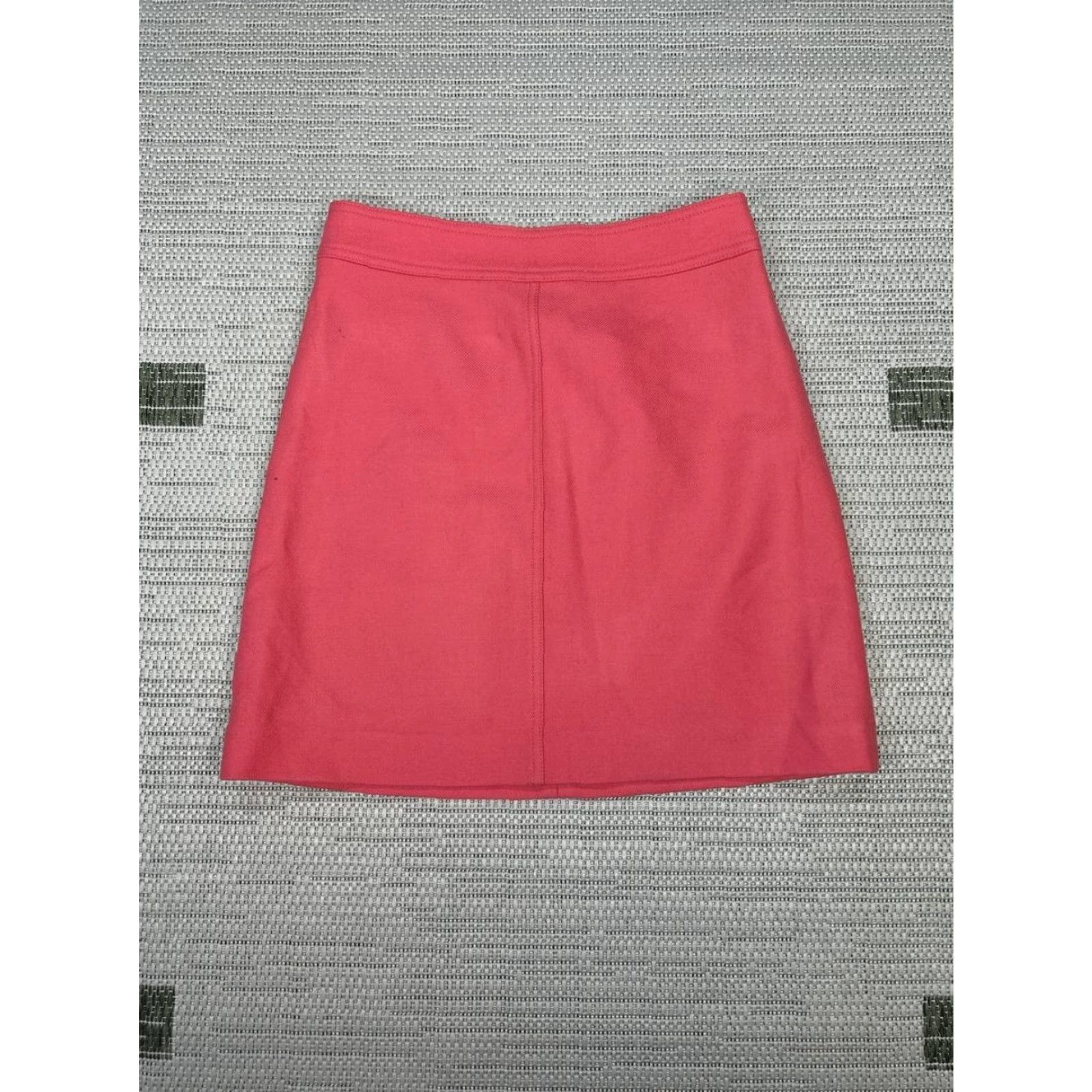 J.Crew J Crew Princess Double Serge Wool Mini Skirt Women 2 Pink Lined Pencil Back Zip Size 26" / US 2 / IT 38 - 2 Thumbnail