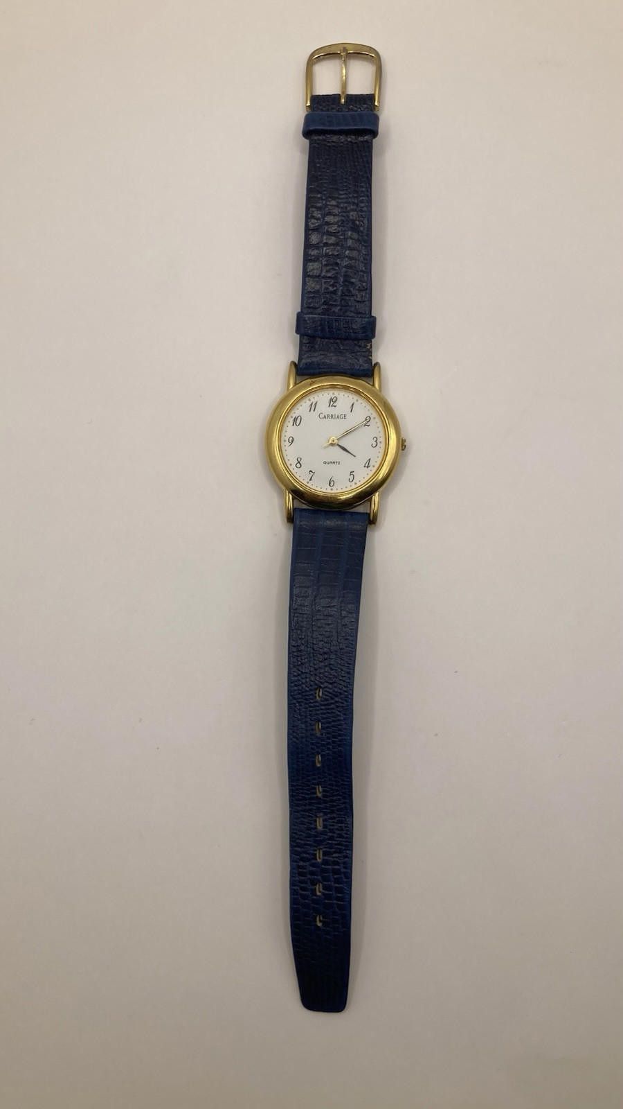 Carraig Donn Women’s Carriage Watch Gold Tone Case Dark Blue Leather Band Size ONE SIZE - 7 Thumbnail