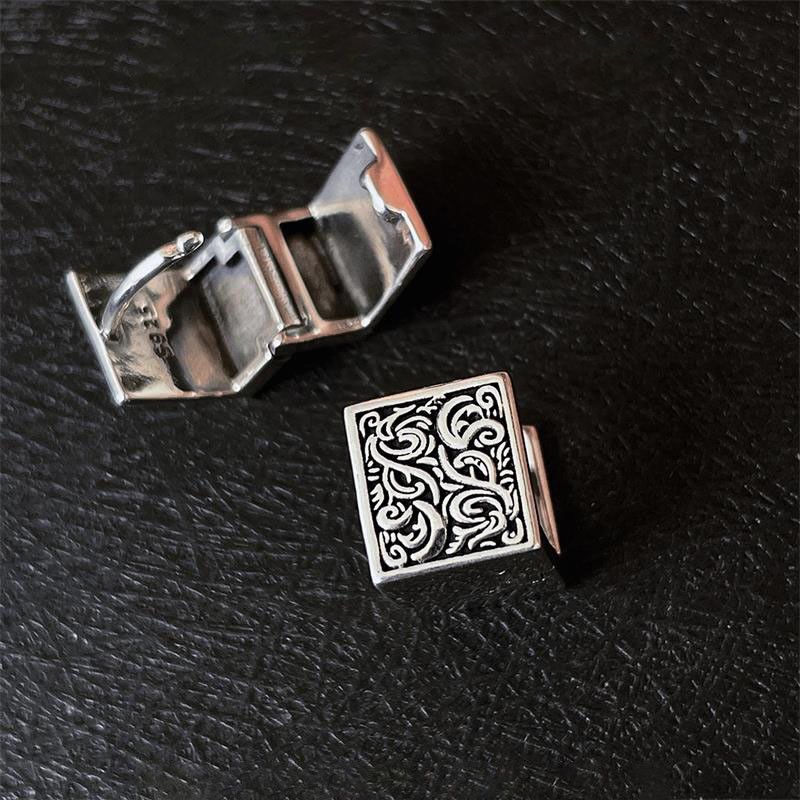 Jewelry × Vintage Creative Floral Square Ear Clasp Earrings Size ONE SIZE - 2 Thumbnail