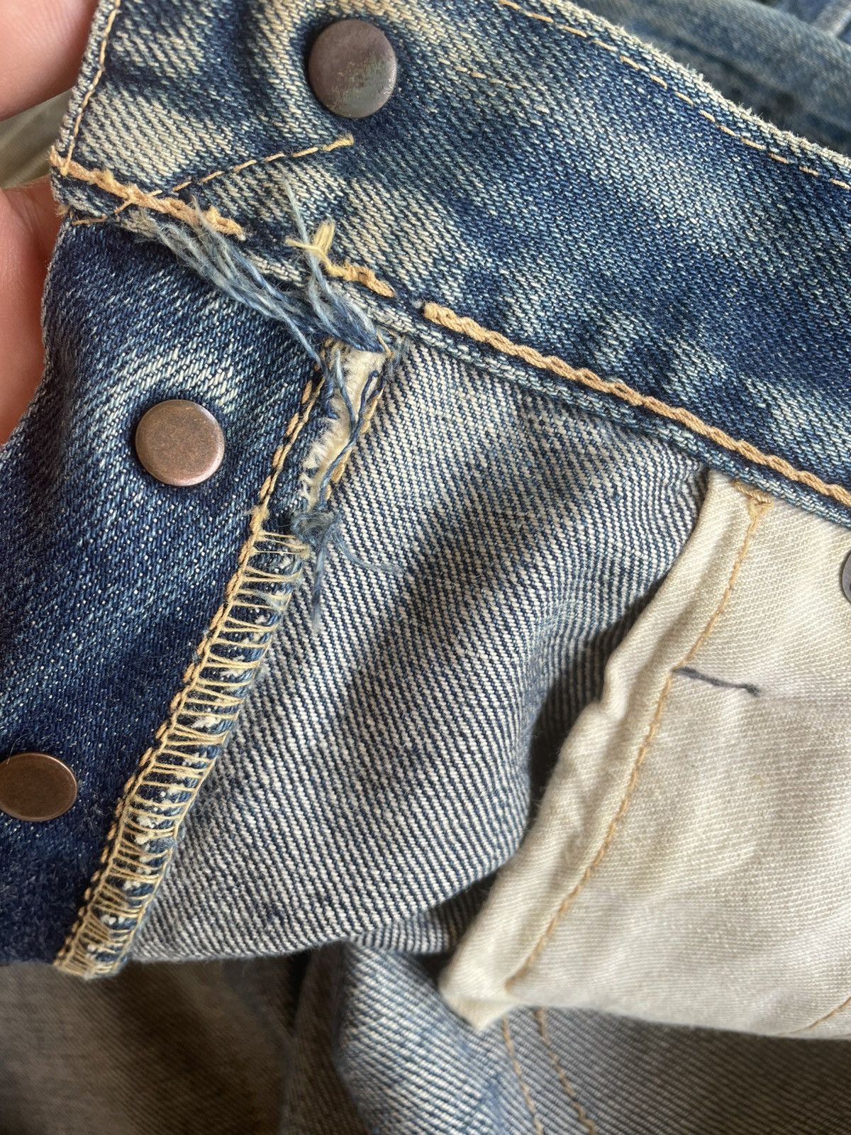 Warehouse & Co. Vintage Japanese Distressed Warehouse Denim Jeans Faded Wash Size US 32 / EU 48 - 14 Thumbnail