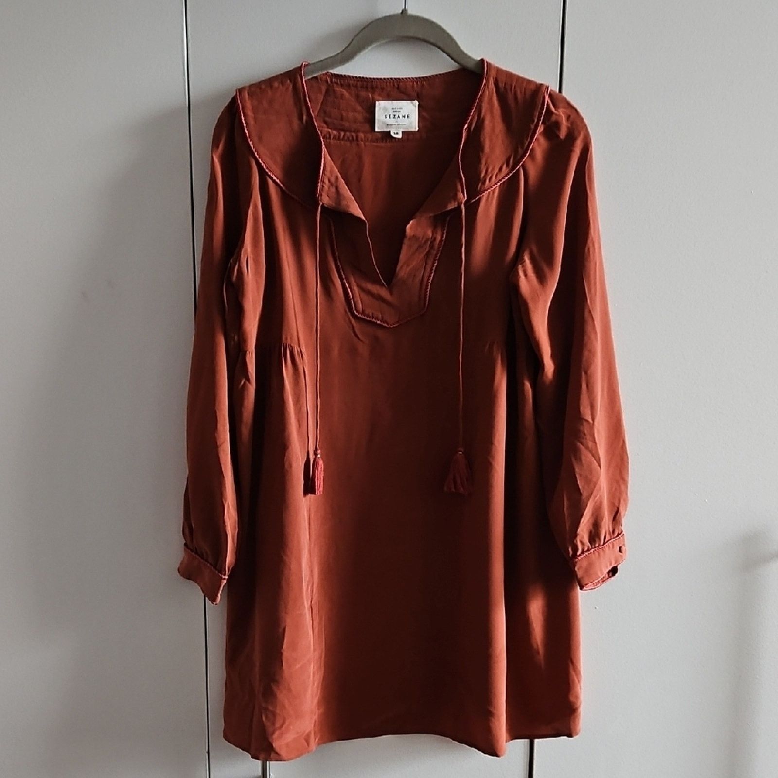 Sezane Sezane Rust Mini Dress Size 38 (US Size 6) Size S / US 4 / IT 40 - 1 Thumbnail