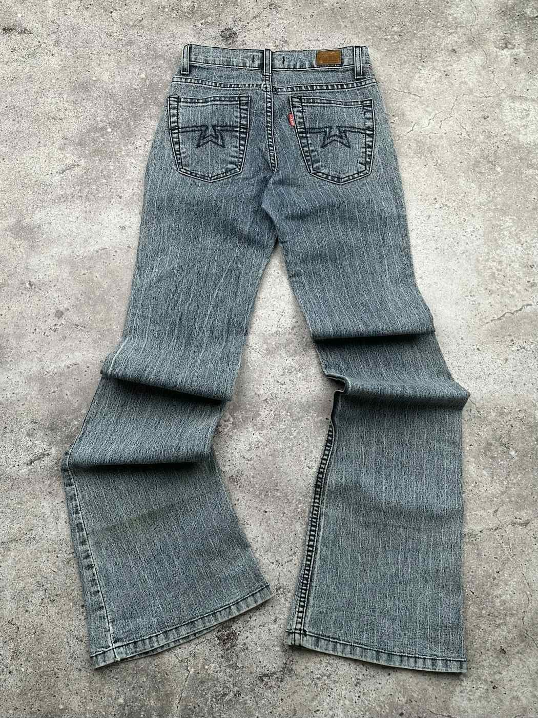 Japanese Brand Vintage Striped Flare Jeans C192(V258) Size 25" / US 0 / IT 36 - 5 Thumbnail