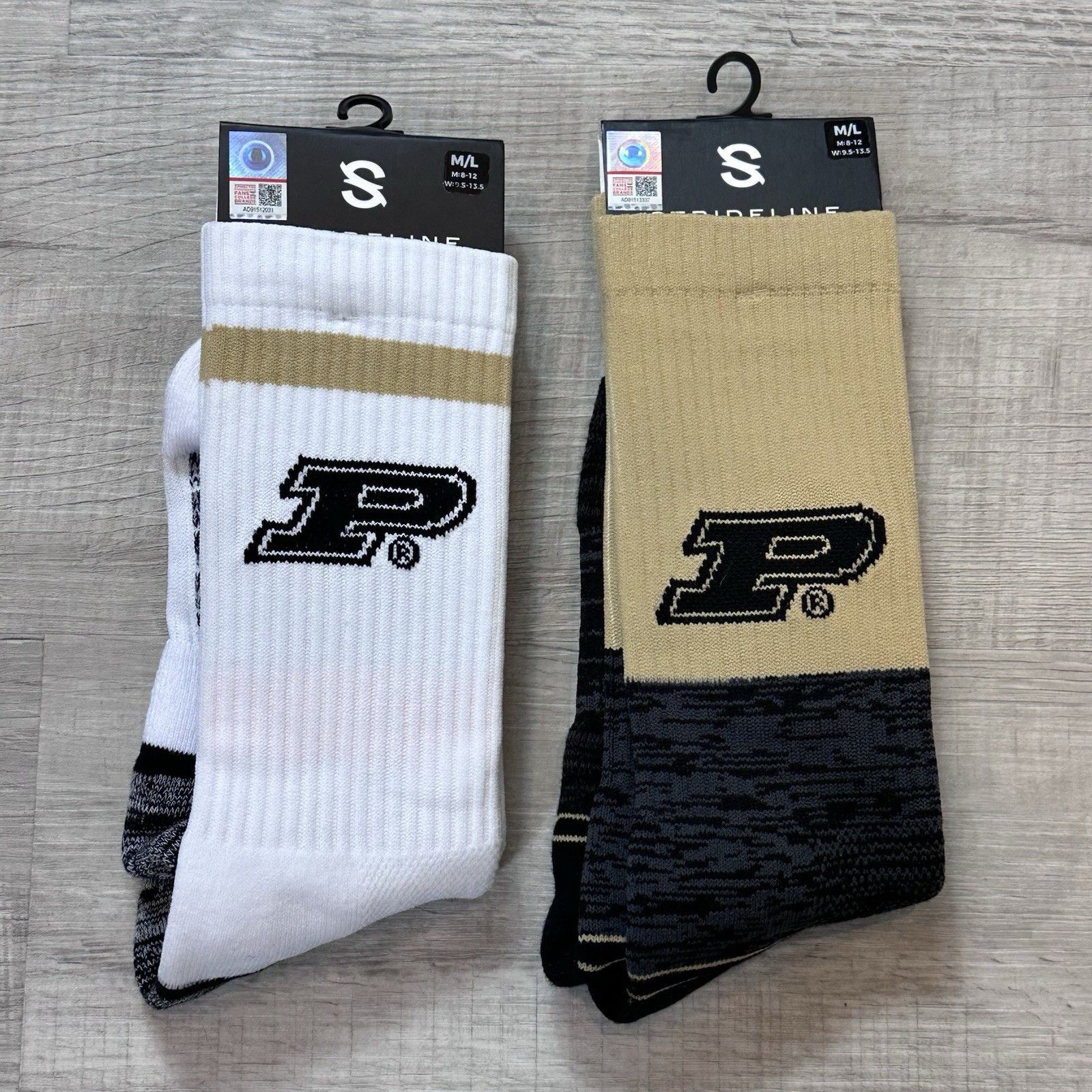 NCAA Strideline Purdue Boilermakers Crew Socks Size M/L- 2 Pairs Size ONE SIZE - 1 Thumbnail