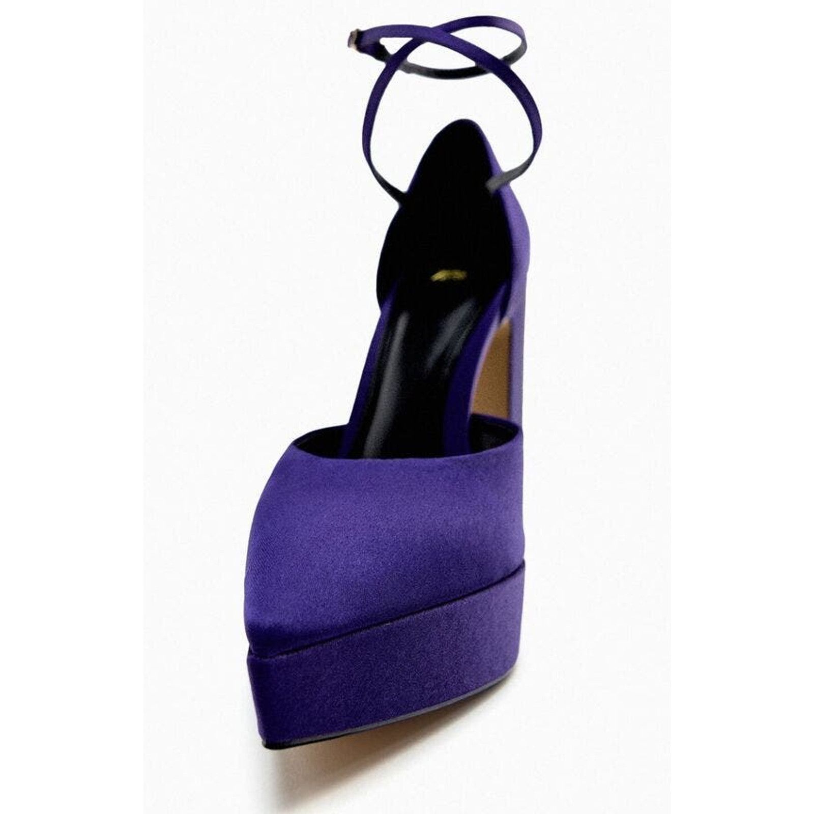 Zara ZARA Purple Pointed Toe Ankle Strap Heeled Platform Shoes Size US 9 / IT 39 - 3 Thumbnail