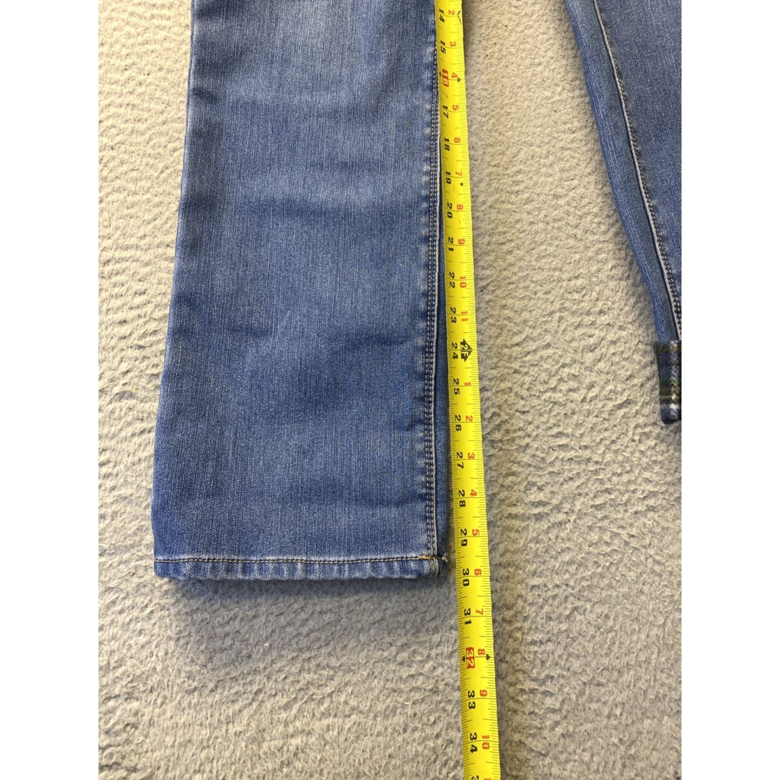 Vintage Natural Reflections Jeans Womens 6 Straight Fleece Lined Flannel Pants Blue 30 Inseam Medium Denim Cotton Polyester Spandex 5-Pocket Winter Size 28" / US 6 / IT 42 - 6 Thumbnail