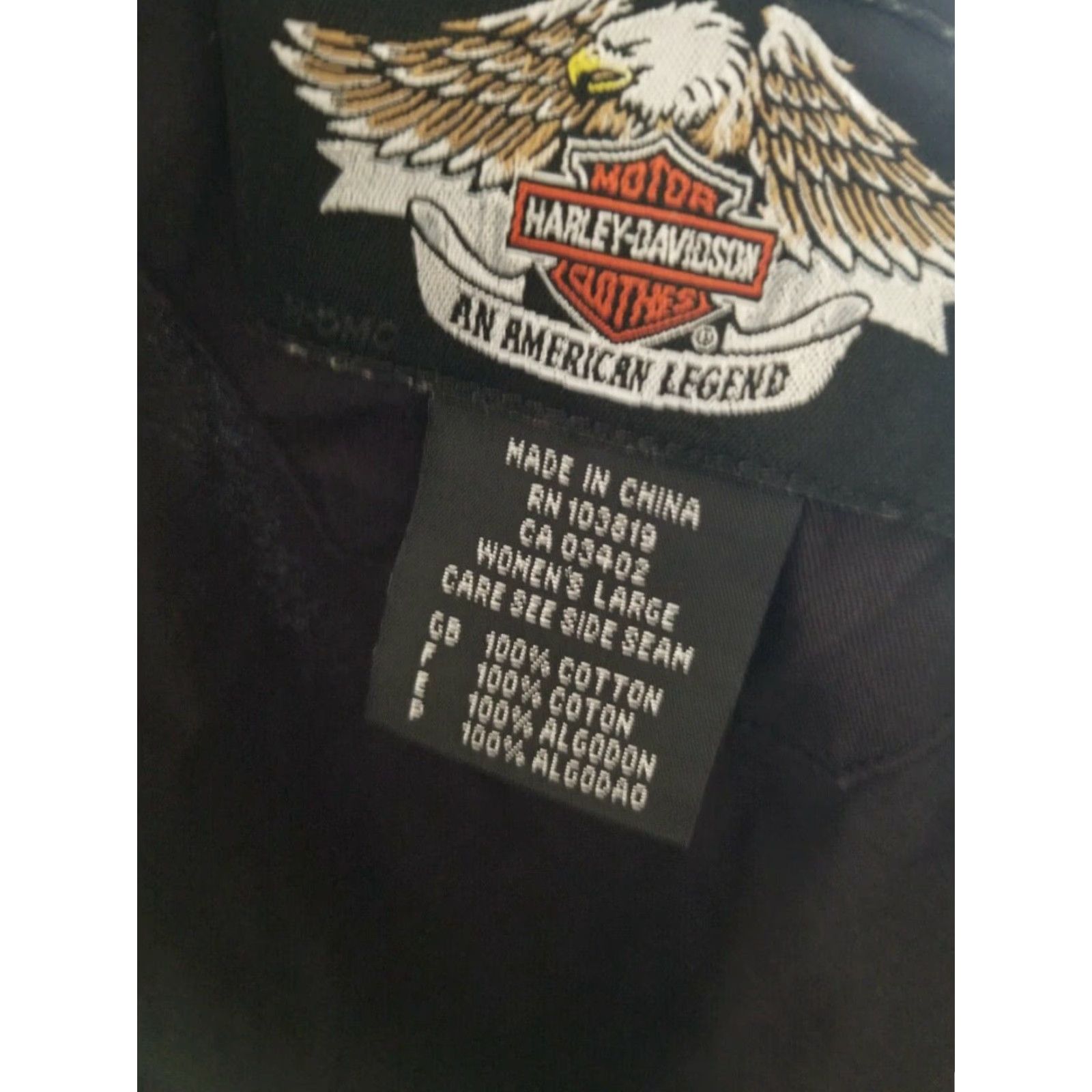 Harley Davidson Harley-Davidson Women's Button Down Long Sleeve Shirt Blouse Size L Black Regular Fit Size L / US 10 / IT 46 - 3 Thumbnail