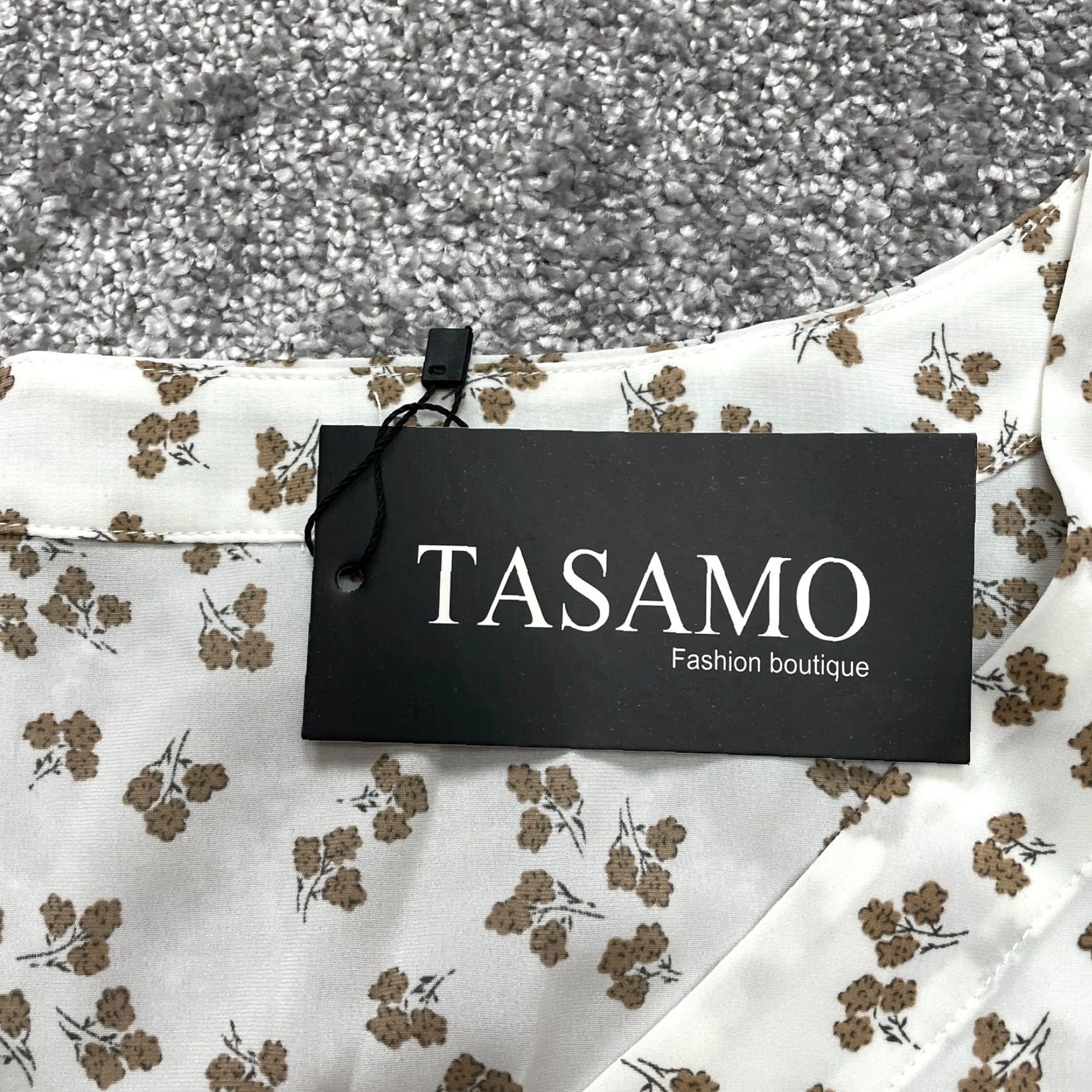 Vintage Tasamo Blouse Top Womens 2XL White Floral Button Up Long Sleeve Shirt New NWT Size XXL / US 16-18 / IT 52-54 - 4 Thumbnail