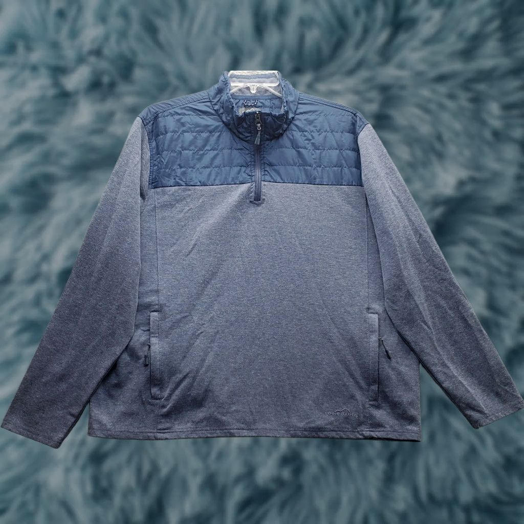 Eddie Bauer Eddie Bauer Sweatshirt Mens 2XL Blue Long Sleeve Zip Pocket Mock Neck Quarter Zip Shirt Mens Size US XXL / EU 58 / 5 - 1 Thumbnail