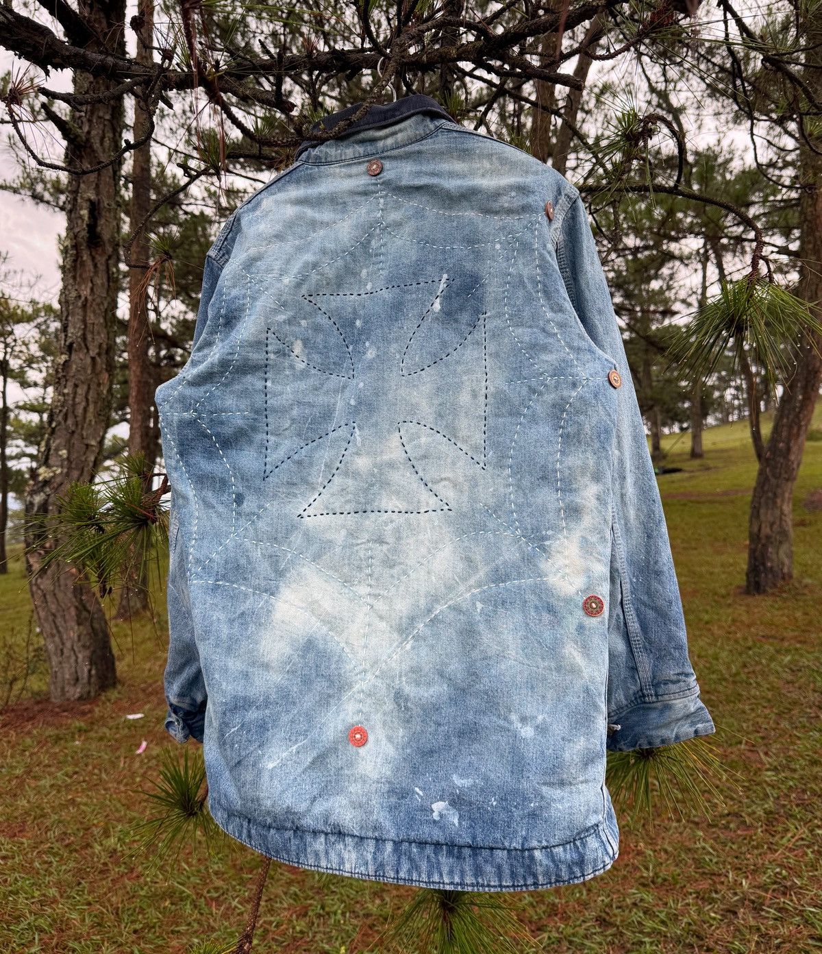 Sears Faded Sashiko Jacket Sears Work 1970-80s Size US L / EU 52-54 / 3 - 4 Thumbnail
