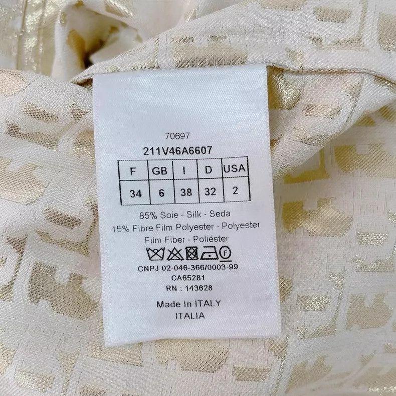 Dior Dior Gold Logo Embroidered Casual Shirt Size XXS / US 00 / IT 34 - 7 Thumbnail