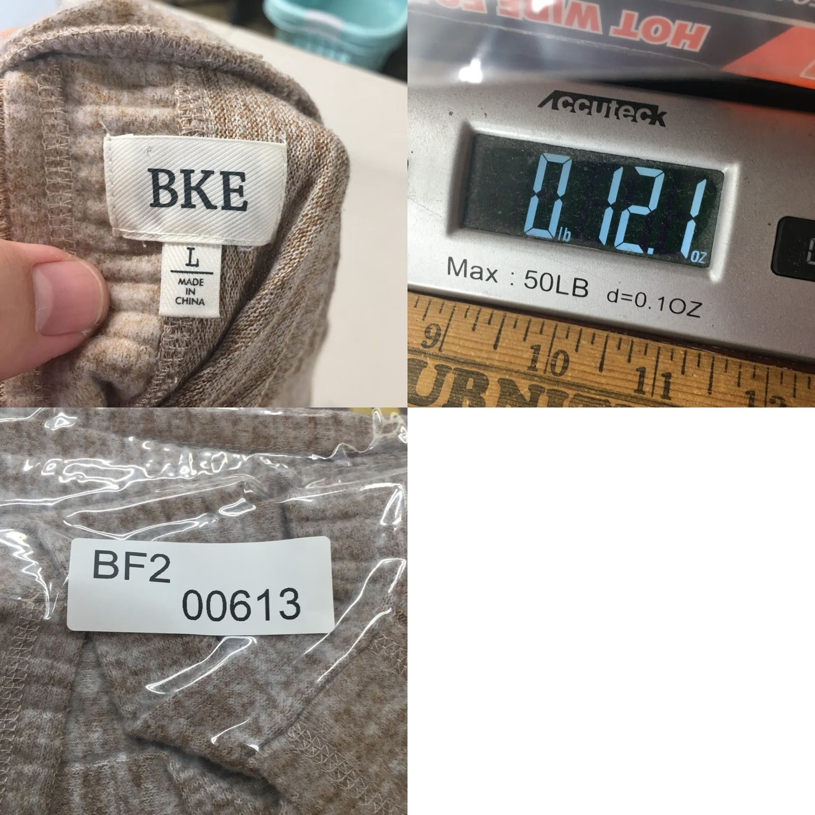 Vintage BKE Sweater Womens L Beige Pullover Long Sleeve Knit Crisscross Cotton Polyester Crew Neck Pullover Casual Seasonal Womens Size L / US 10 / IT 46 - 9 Thumbnail
