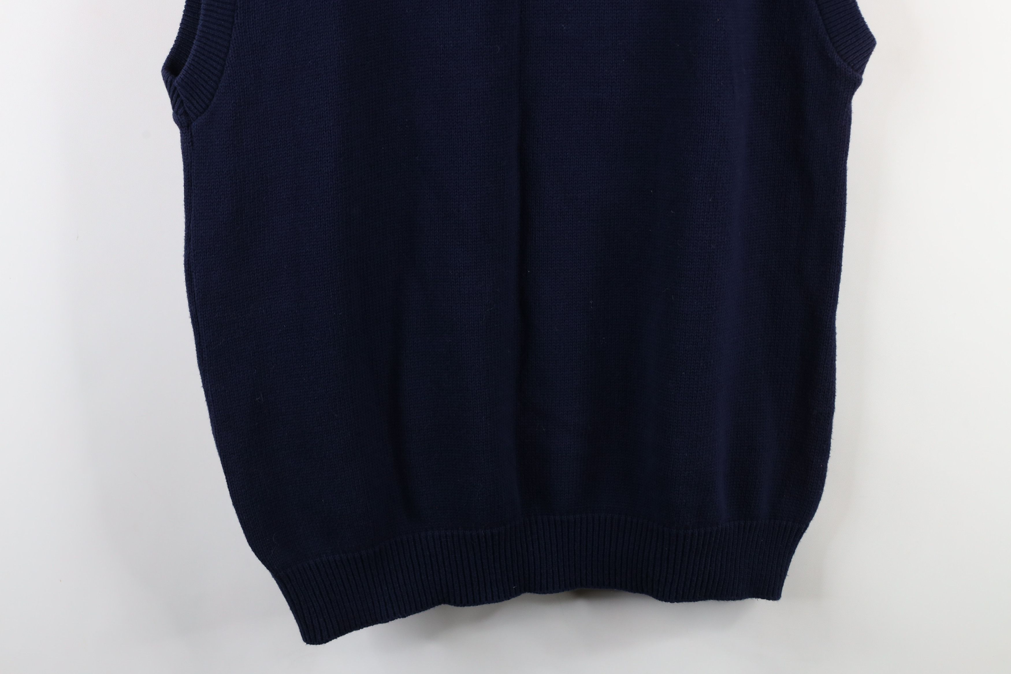 Vintage Vintage 90s Streetwear Cotton Knit Sweater Vest Blue USA Size US L / EU 52-54 / 3 - 8 Thumbnail