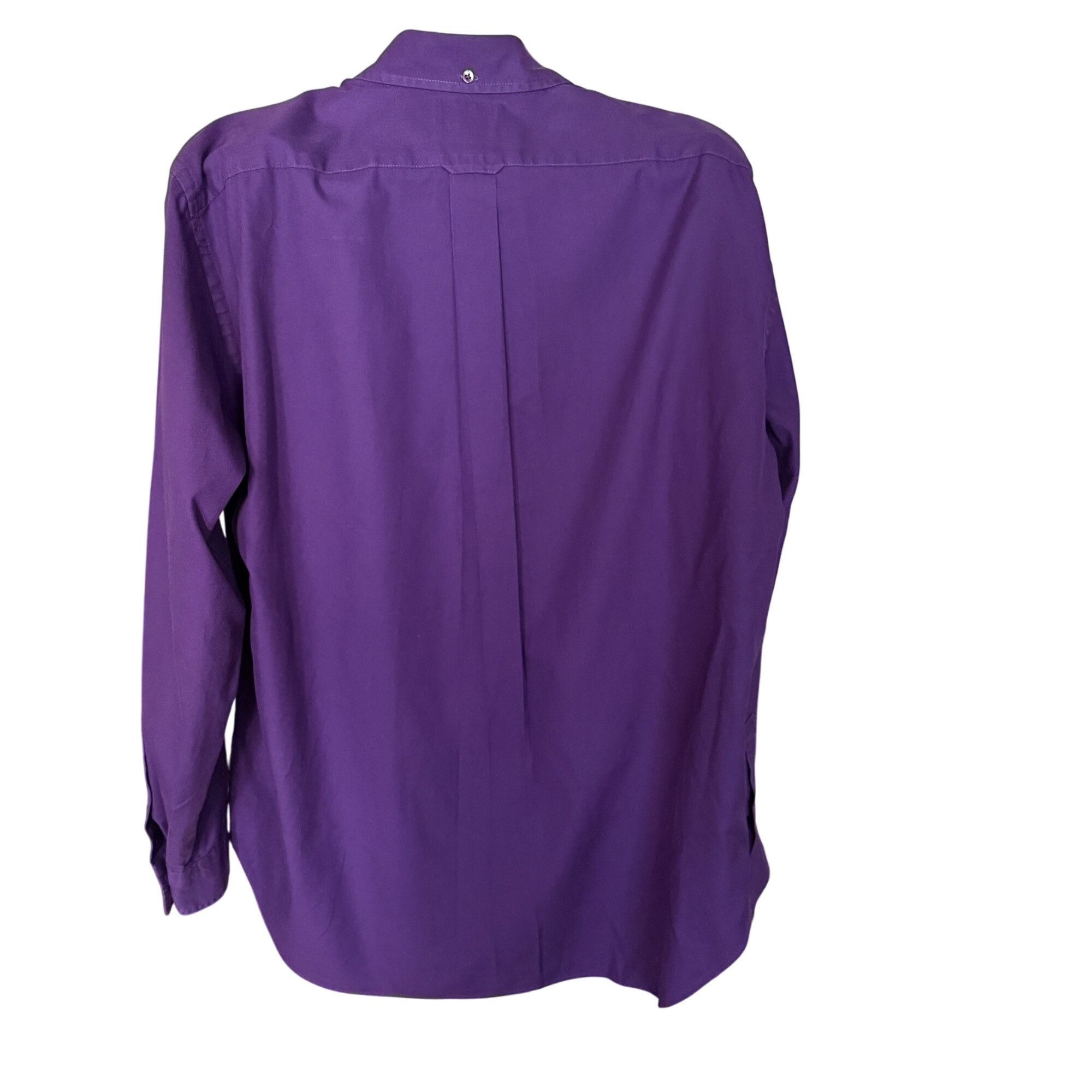 Faconnable Faconnable Purple Long-Sleeve Button-Up Shirt Mens M Cotton Size US M / EU 48-50 / 2 - 3 Thumbnail