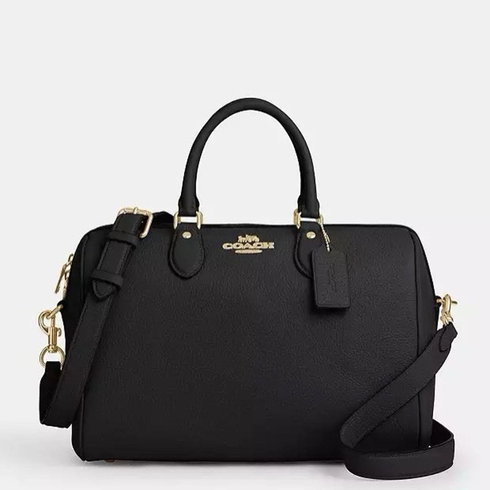 Coach NWT Coach Rowan Large Satchel Bag Leather CV960 Gold/Black Size ONE SIZE - 7 Thumbnail