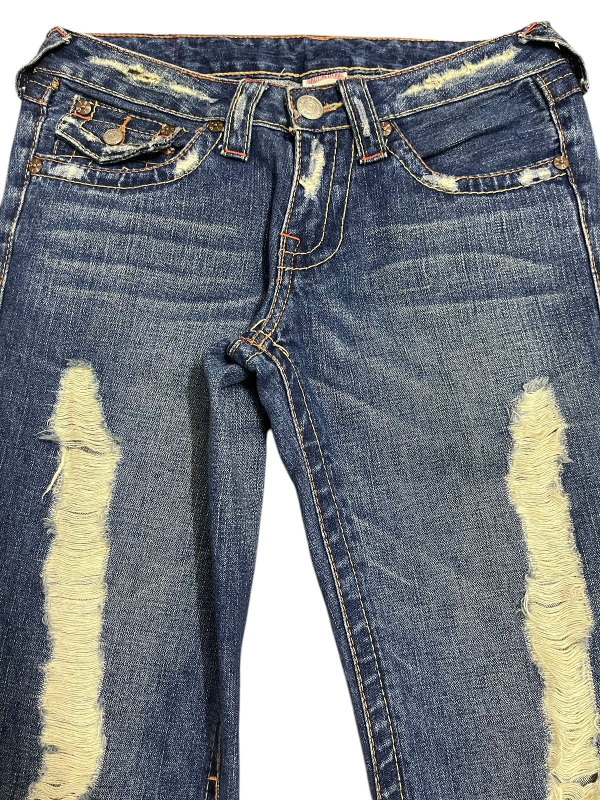 True Religion Vintage True Religion Blue Wash Distressed Bootcut Jeans Size US 28 / EU 44 - 4 Thumbnail