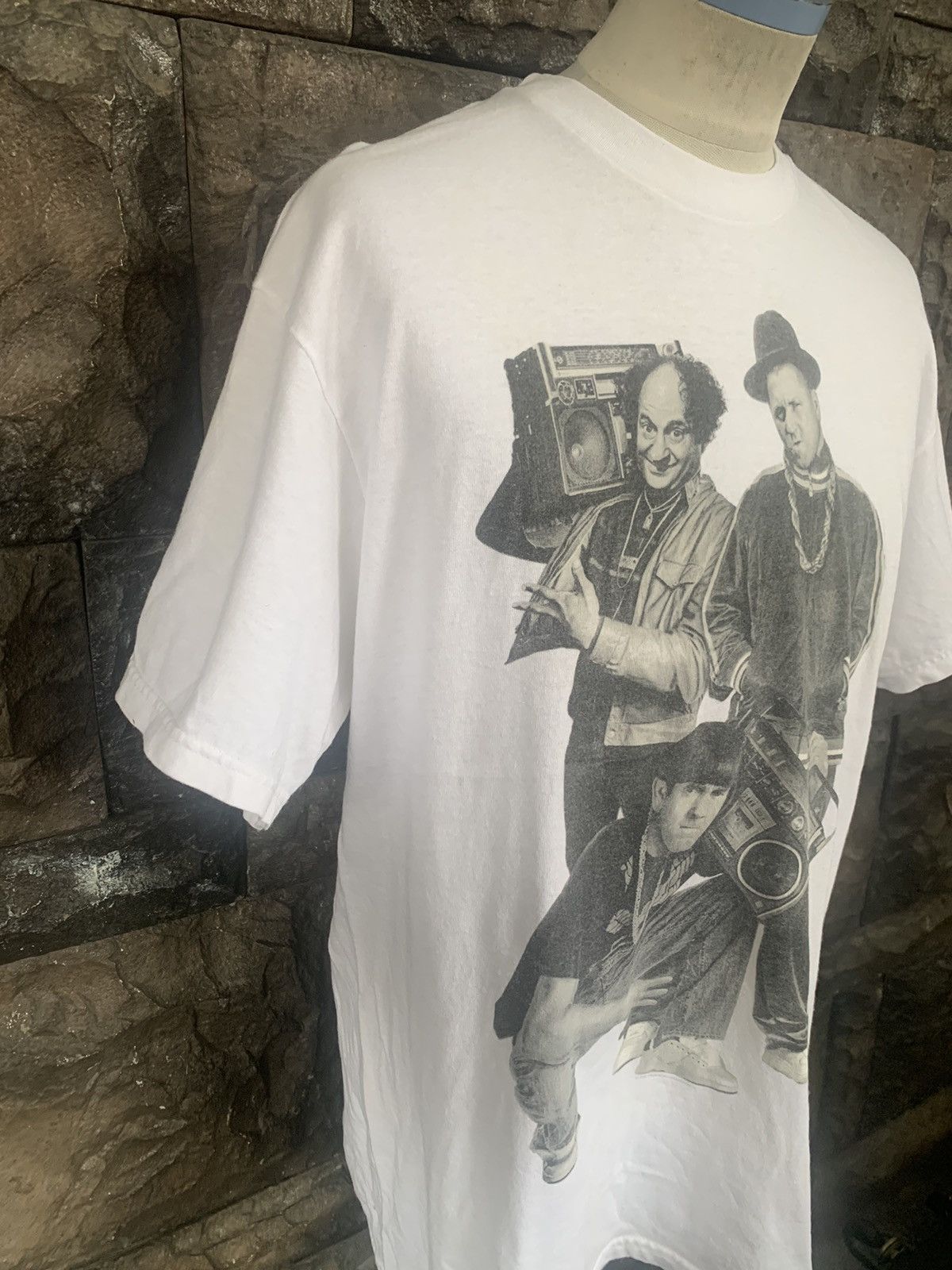 RUN DMC × Rap Tees × Vintage Vintage The Three Stooges Parody Run DMC T shirt Size US L / EU 52-54 / 3 - 5 Thumbnail