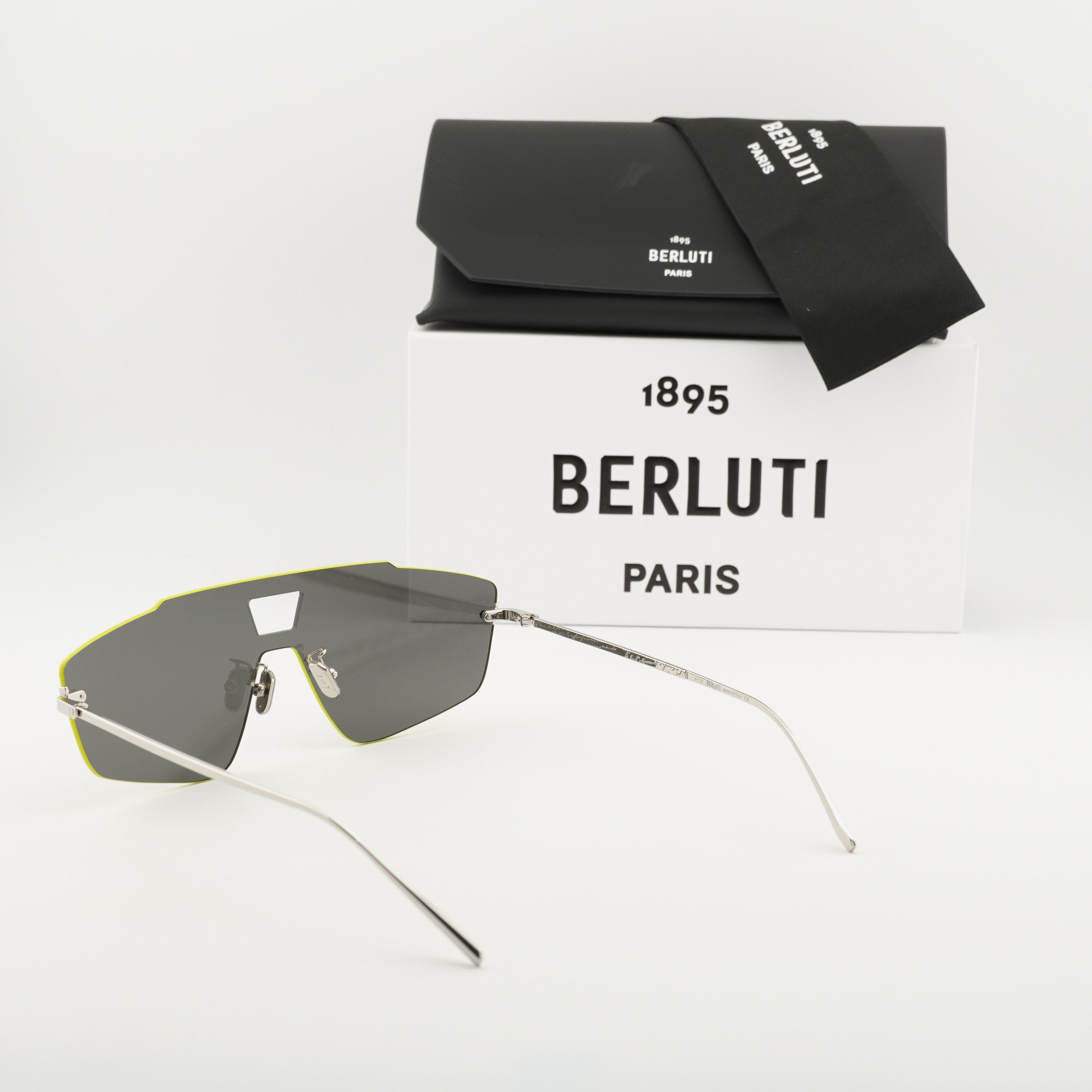 Berluti Berluti BL40019U 16D Sunglasses Palladium/Yellow Shield Fram Size ONE SIZE - 8 Thumbnail
