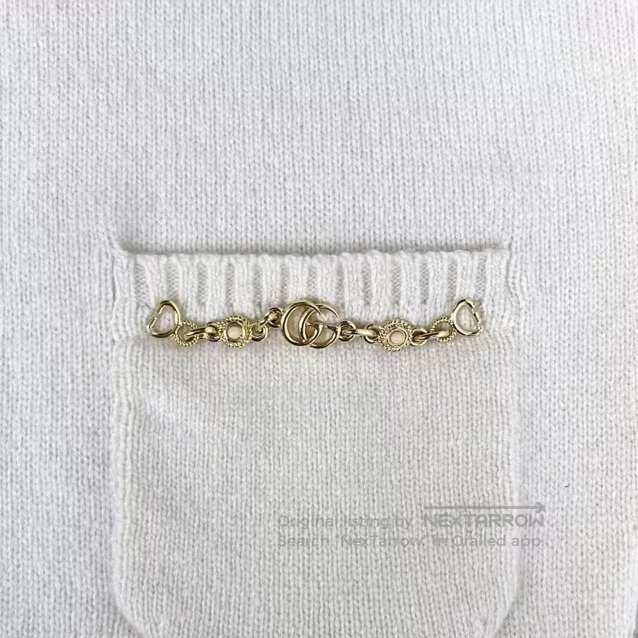 Gucci gucci ivory cashmere short cardigan with gold buttons. Size XS / US 0-2 / IT 36-38 - 4 Thumbnail