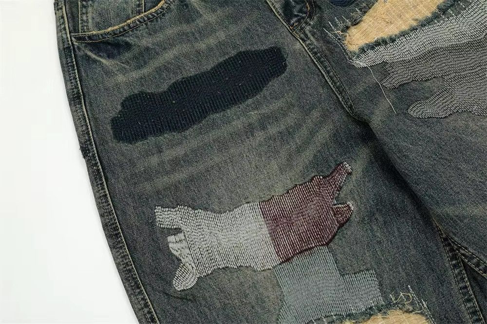 Jean Design Patchwork Baggy Jeans Size US 34 / EU 50 - 6 Thumbnail