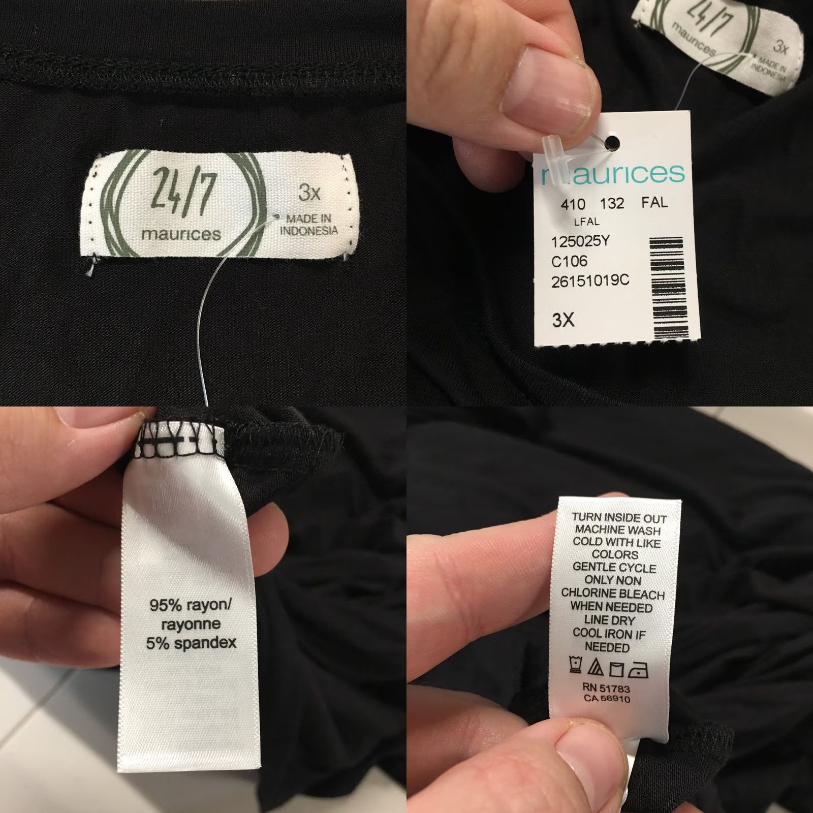 Vintage Maurices 24/7 A-Line Dress Womens 3X Black Sleeveless Casual Pullover Crew NEW Dress Size XXL / US 16-18 / IT 52-54 - 9 Thumbnail