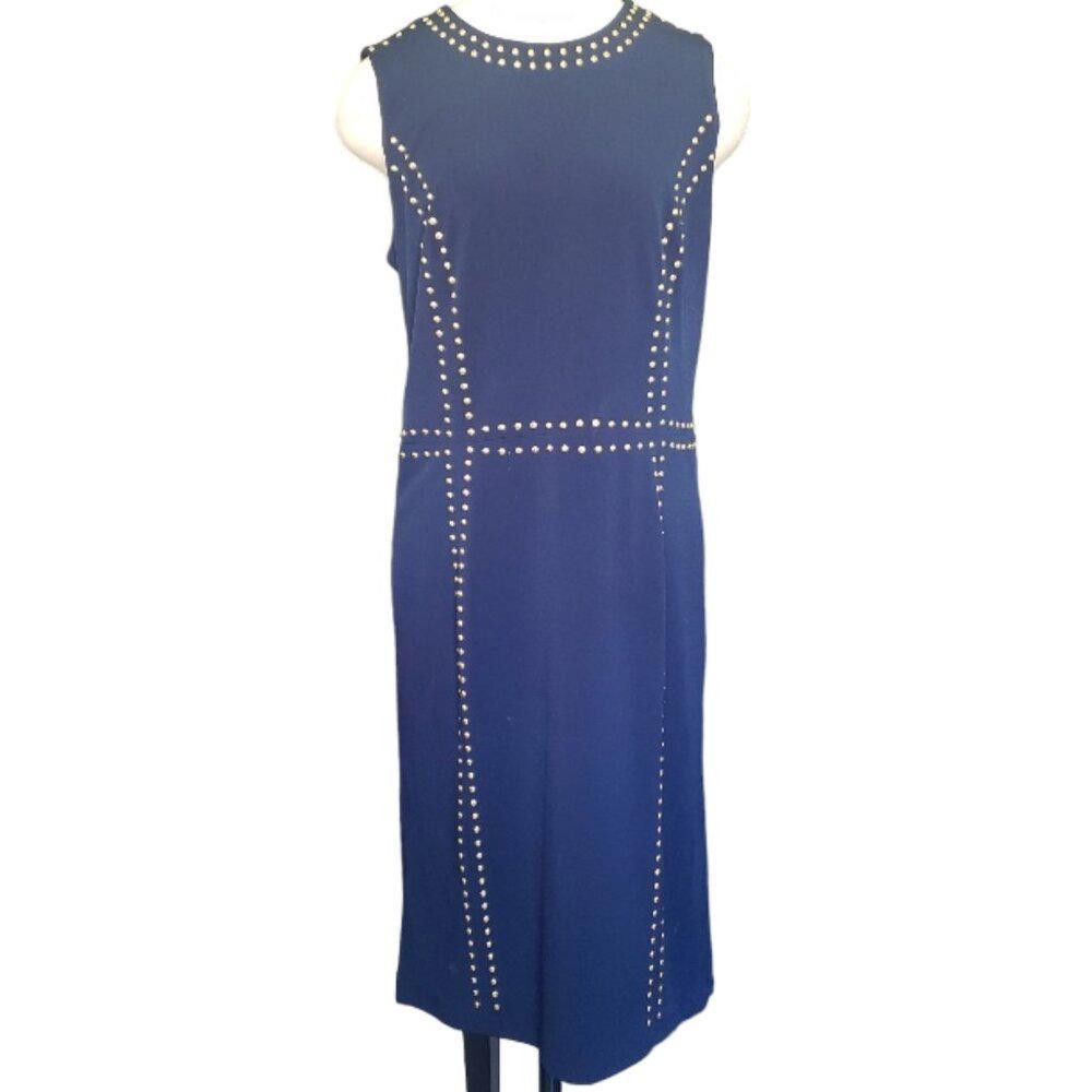 Designer CT773 Philosophy Nave Studded Sleeveless Midi Dress M Size M / US 6-8 / IT 42-44 - 1 Thumbnail