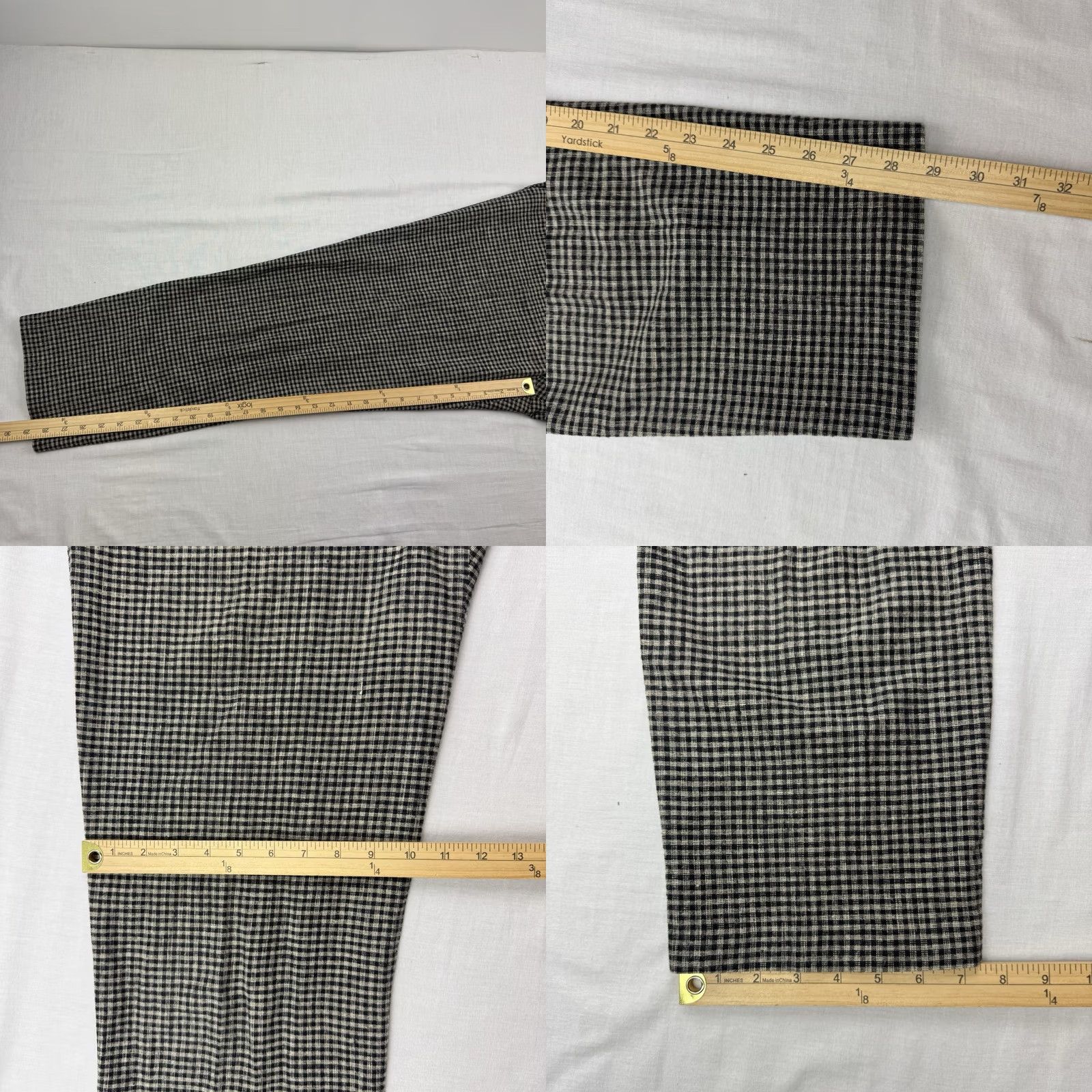 Vintage VINTAGE Rafaella Pants Womens 10 Linen Cotton Plaid Trousers Hipster 80s 90s Size 32" / US 10 / IT 46 - 8 Thumbnail
