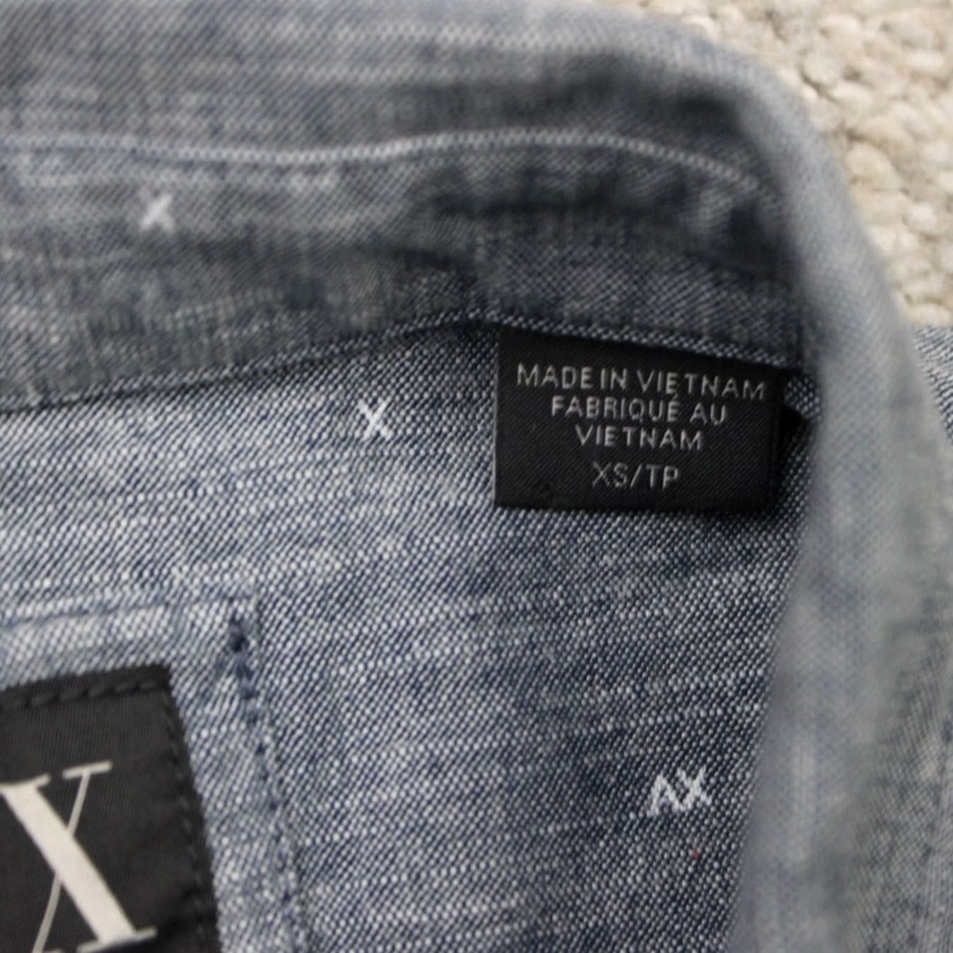 Armani Exchange A/X Armani Exchange Shirt Men XS Blue Geometric Fitted Casual Long Sleeve Cotton Size US XS / EU 42 / 0 - 7 Thumbnail
